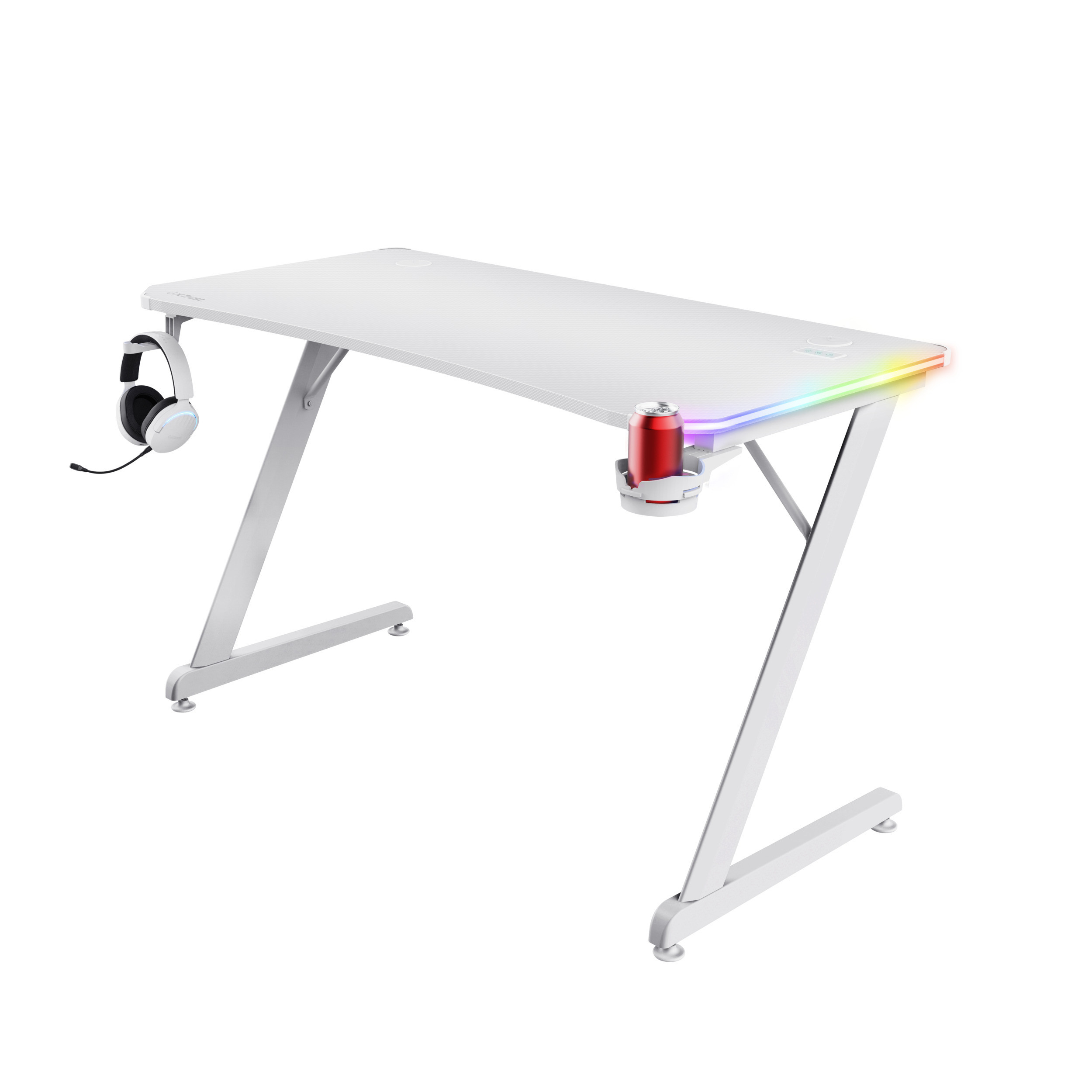 Trust GXT709W Luminus White Scrivania da Gaming con Illuminazione RGB - immagine 3