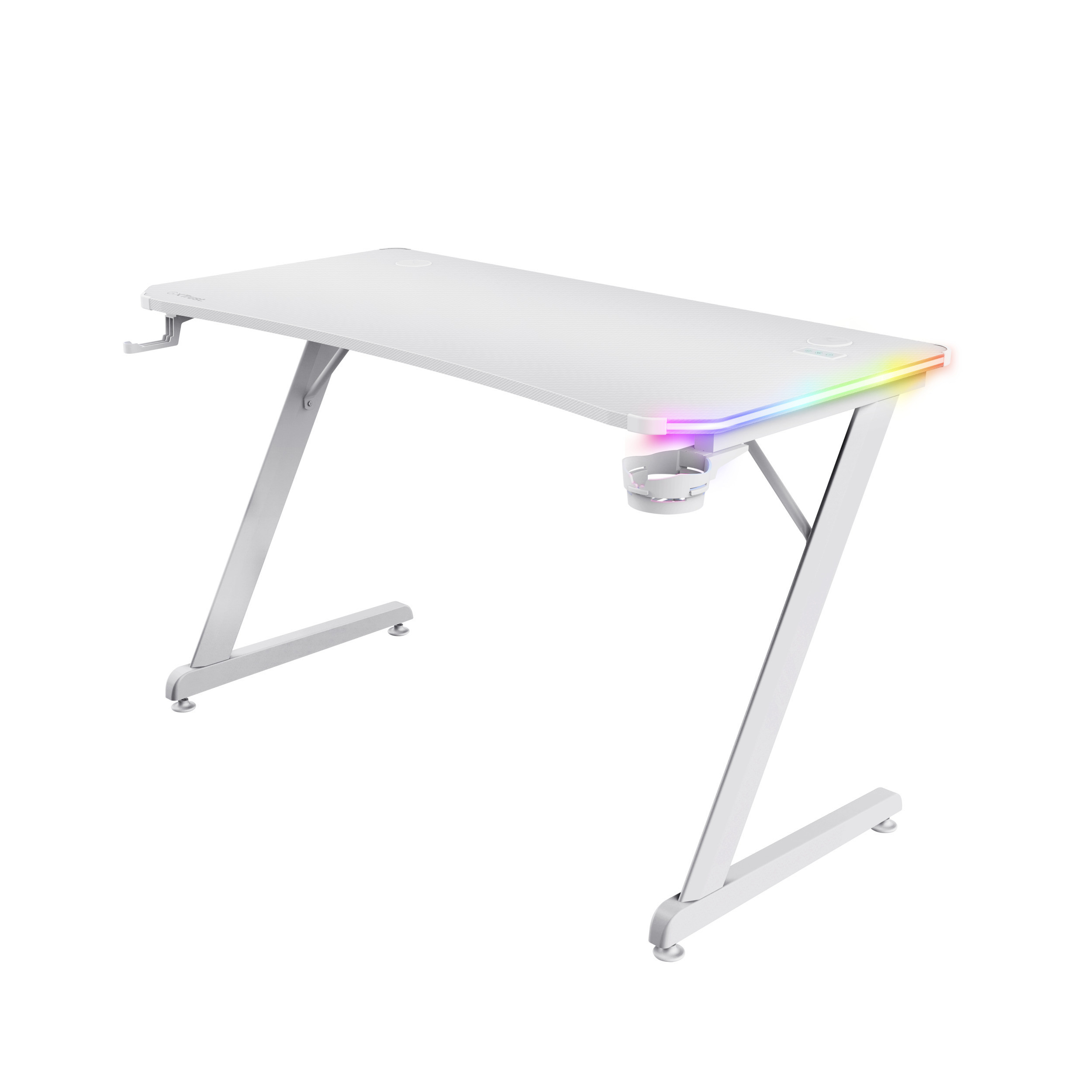 Trust GXT709W Luminus White Scrivania da Gaming con Illuminazione RGB - immagine 4