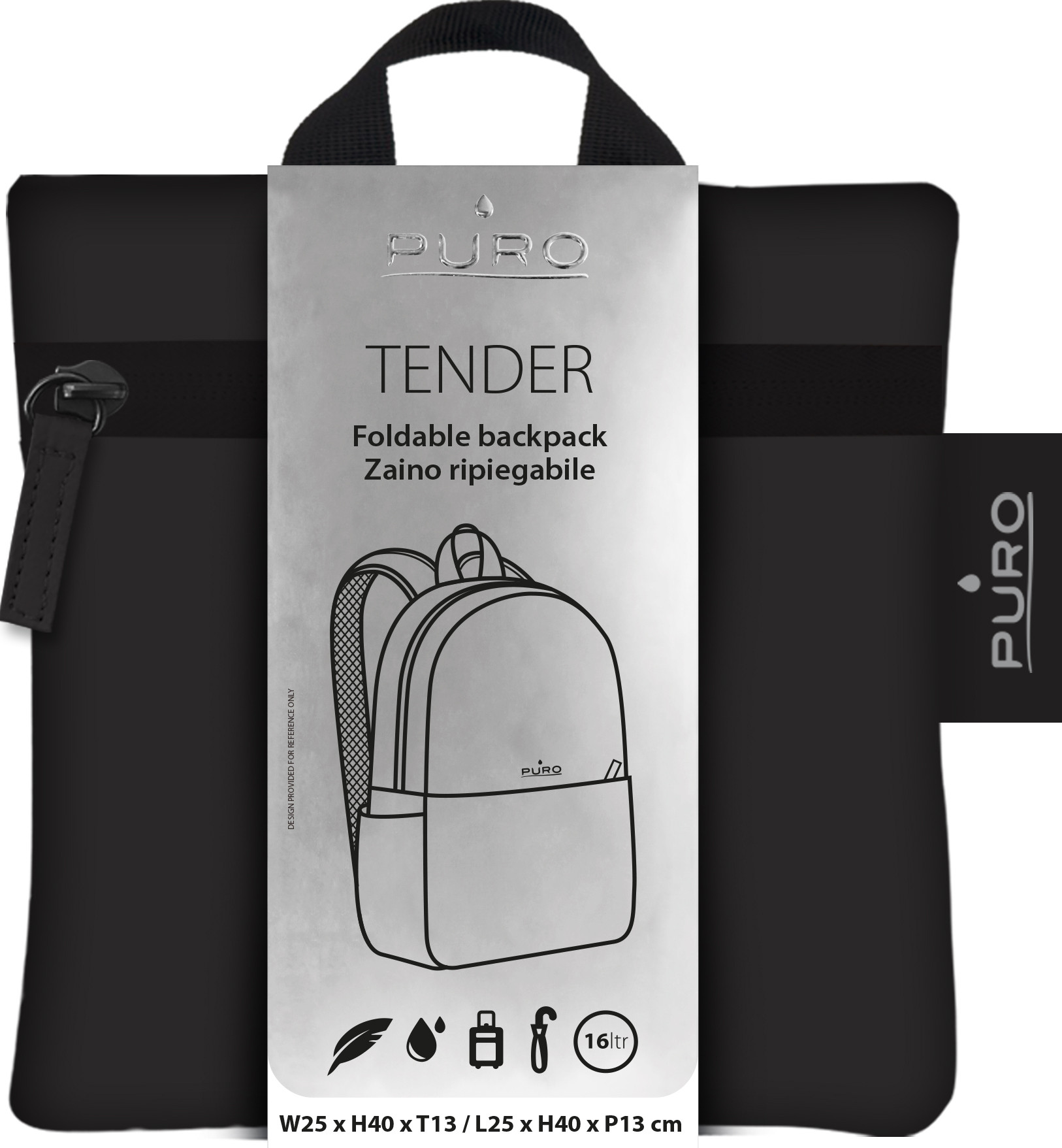 Puro Tender Nero Zaino Per Notebook Fino a 15 Pollici - immagine 3