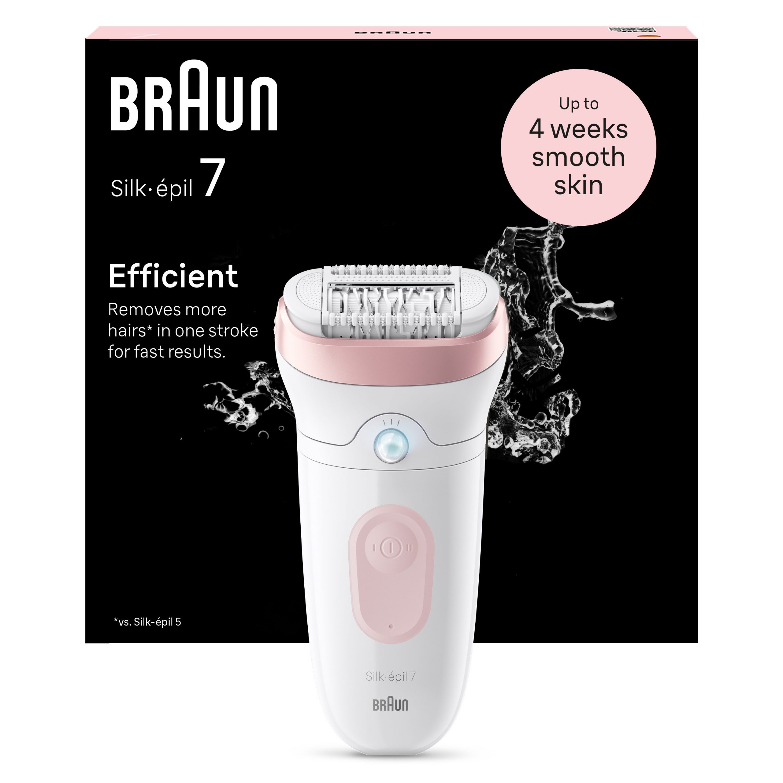 Braun SE7000 Epilatore Wet Dry 40 Pinze Bianco-Rosa - immagine 3