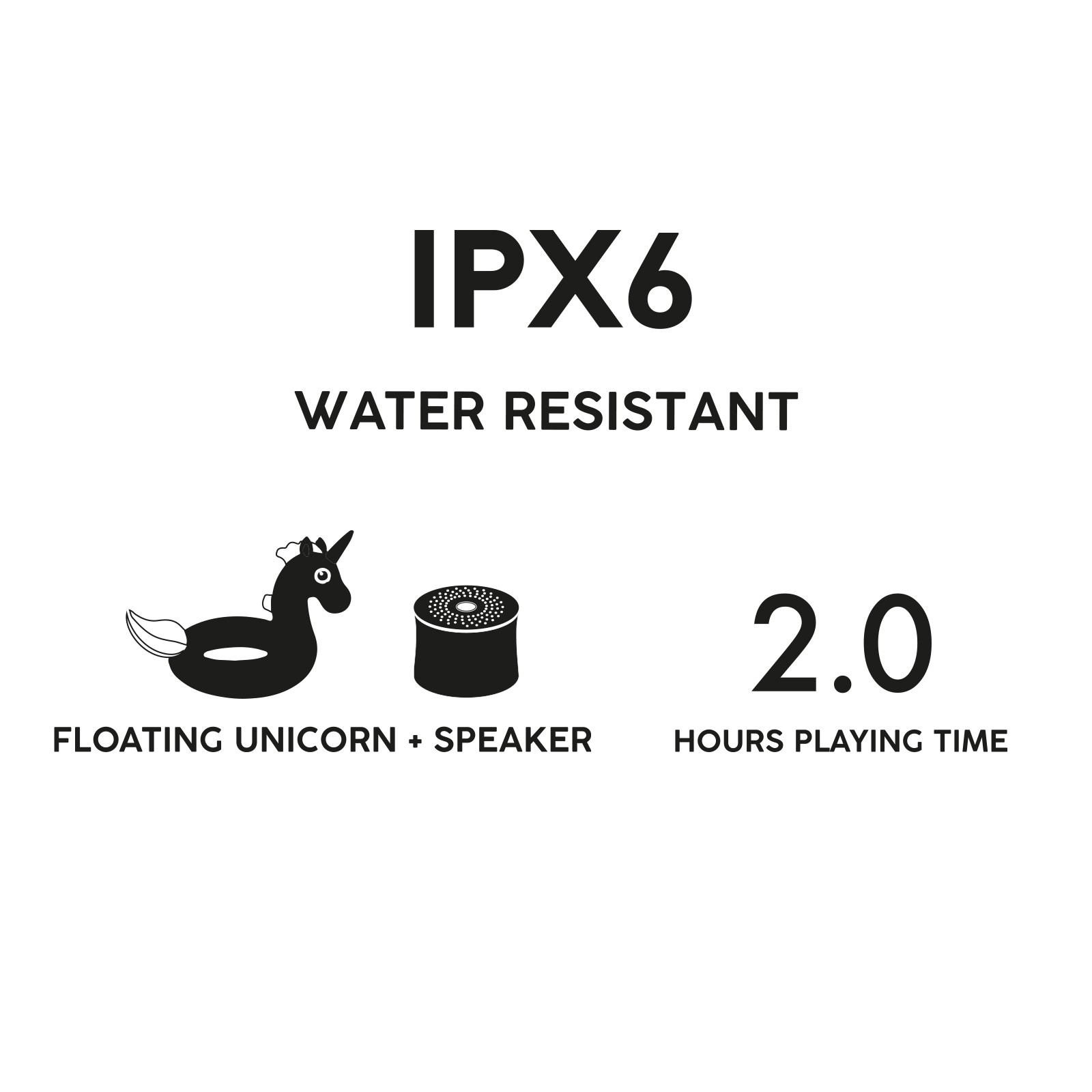 SBS TESPEAKFLOATUNI Unicorn Speaker Wireless 3 Watt IPX6 con Gonfiabile - immagine 3