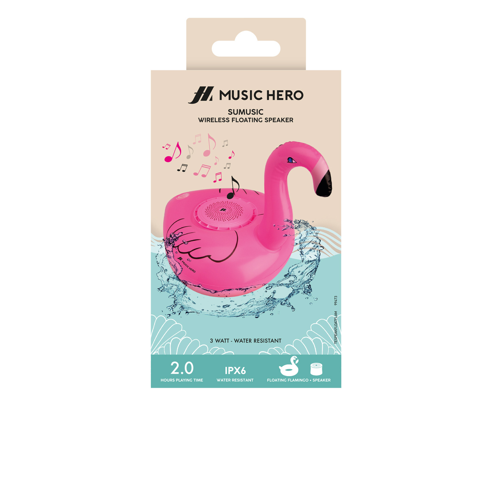 SBS TESPEAKFLOATFLAM Flamingo Speaker Wireless 3 Watt IPX6 con Gonfiabile - immagine 2