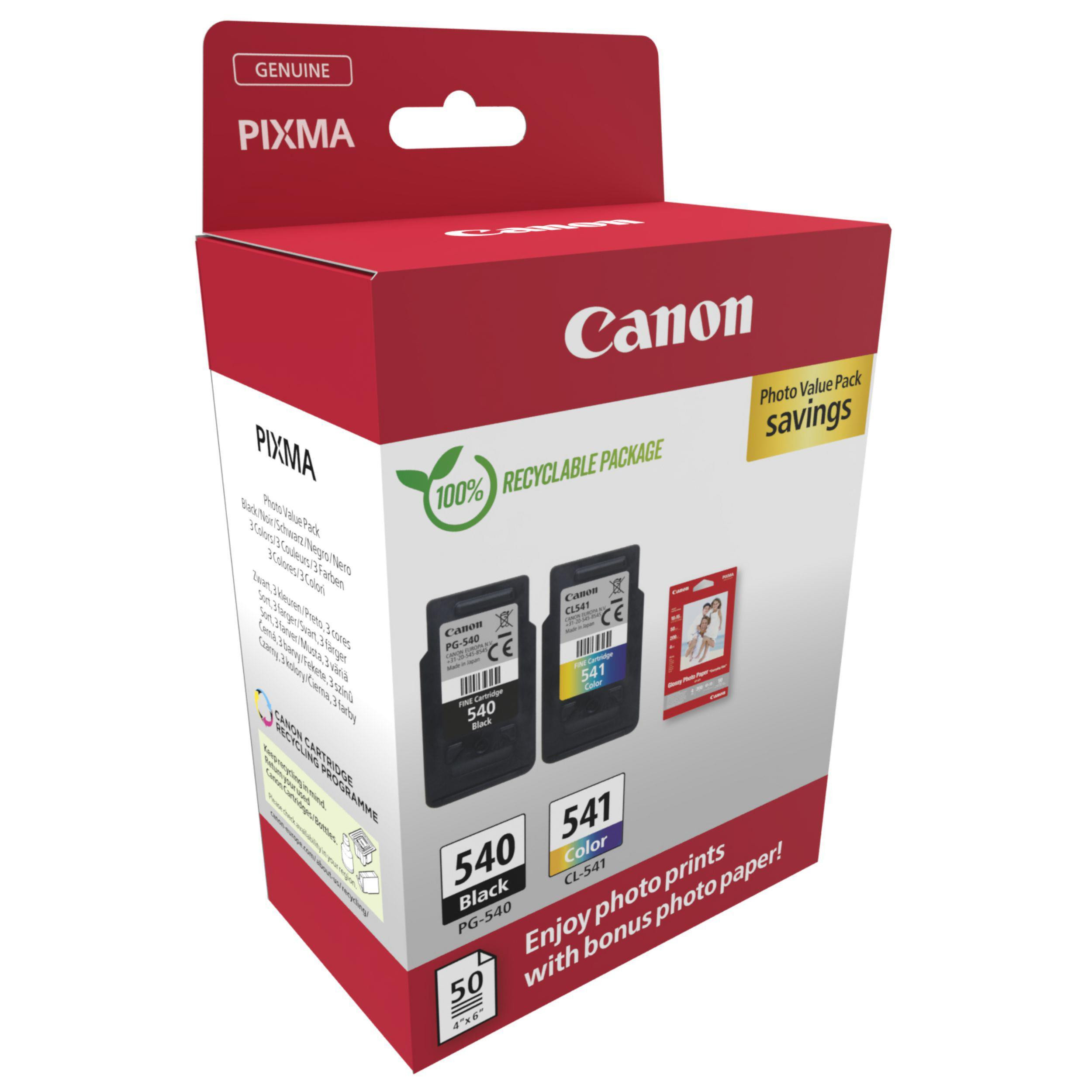 Canon PG540-CL541 Multipack 2 Cartucce Ink Jet con Carta Fotografica - immagine 2