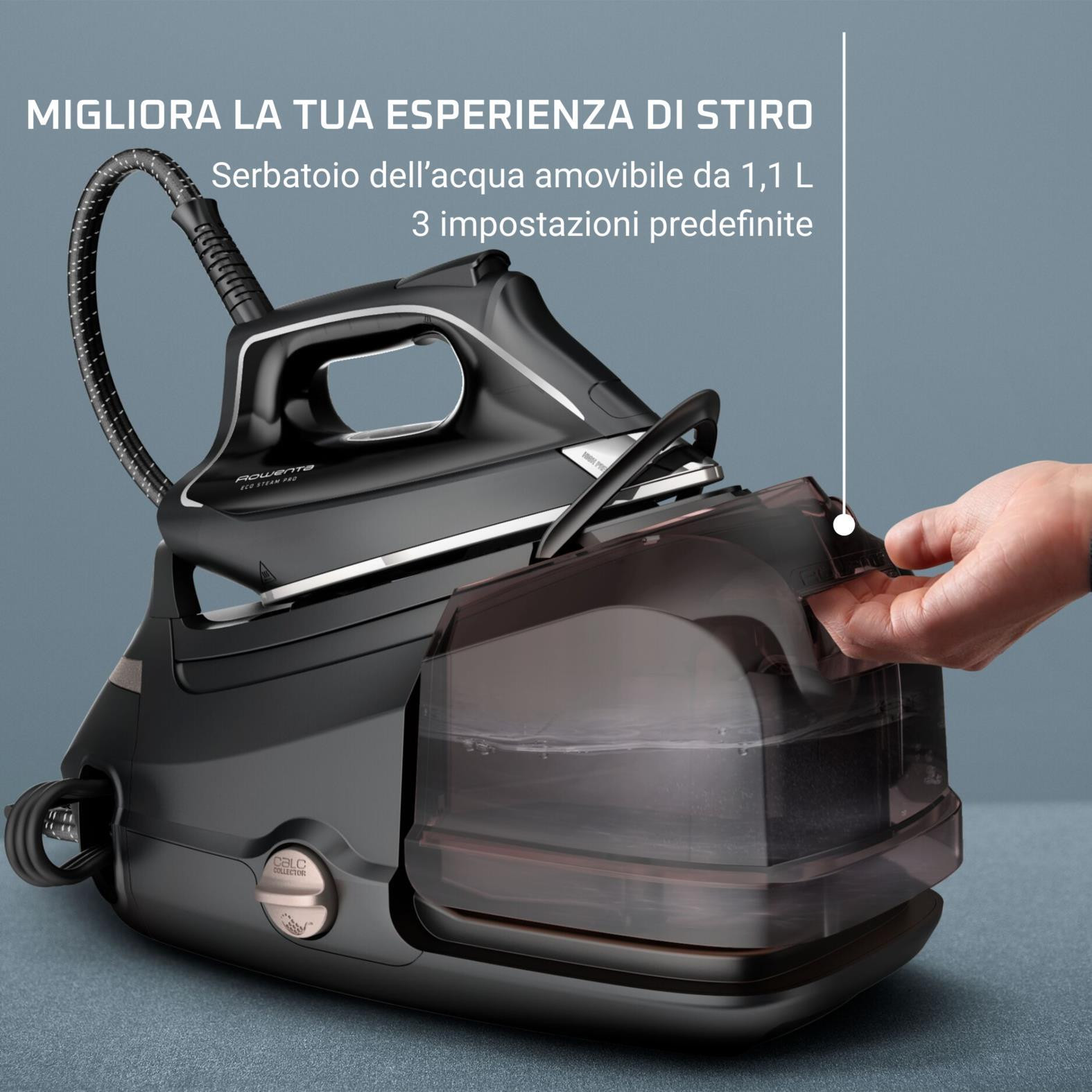 Rowenta Eco Steam Pro Ferro da Stiro a Carica Continua 2800W 1.1LT - immagine 5
