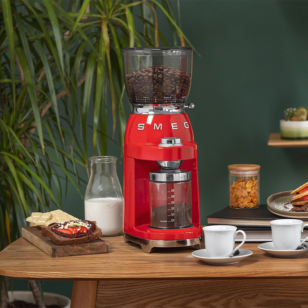 Smeg CGF11RDEU Macinacaffe Elettrico 150W Contenitore Chicchi da 350GR Rosso - immagine 6