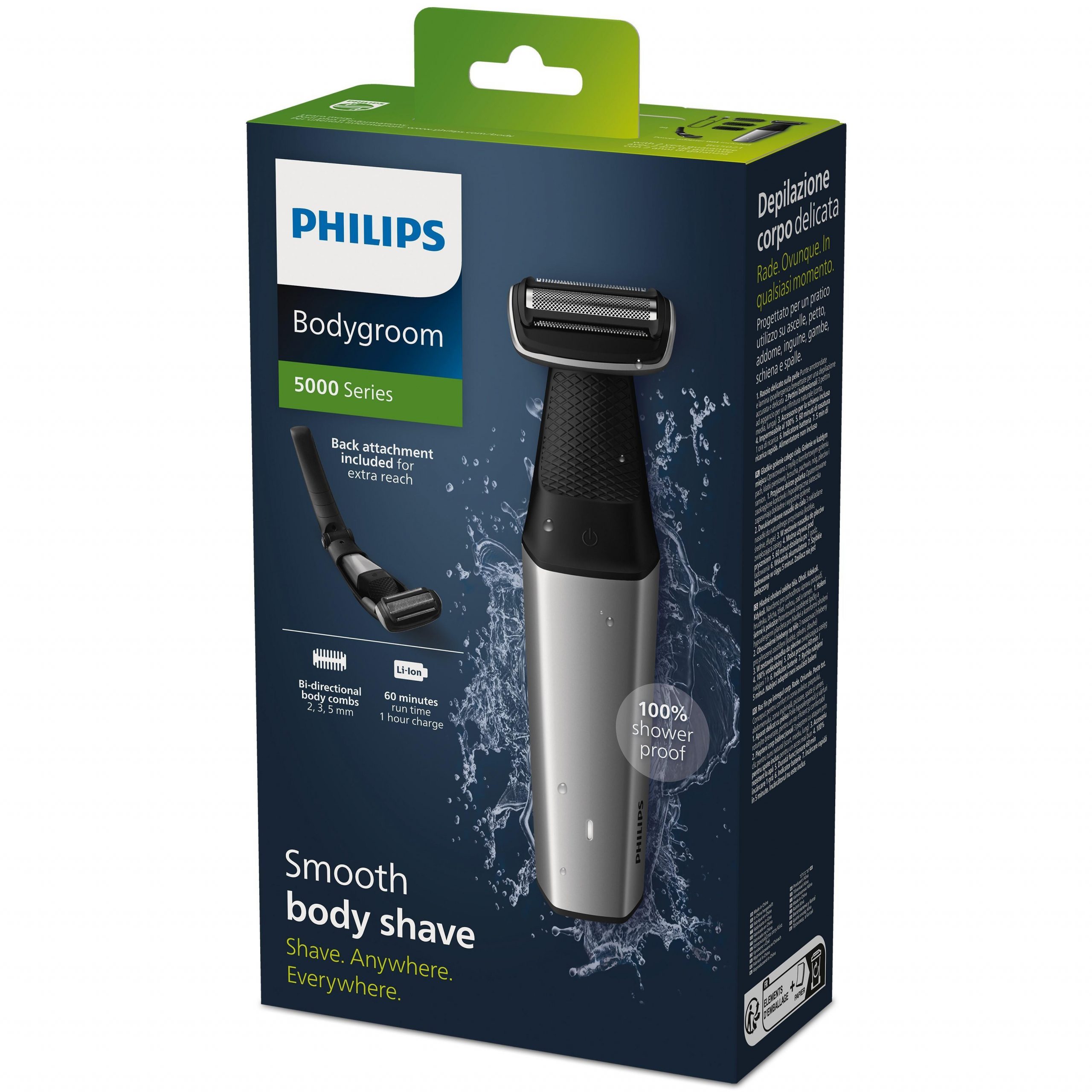 Philips Bodygroom Series 5000 Depilatore Corpo Ricaricabile con Accessori - immagine 3