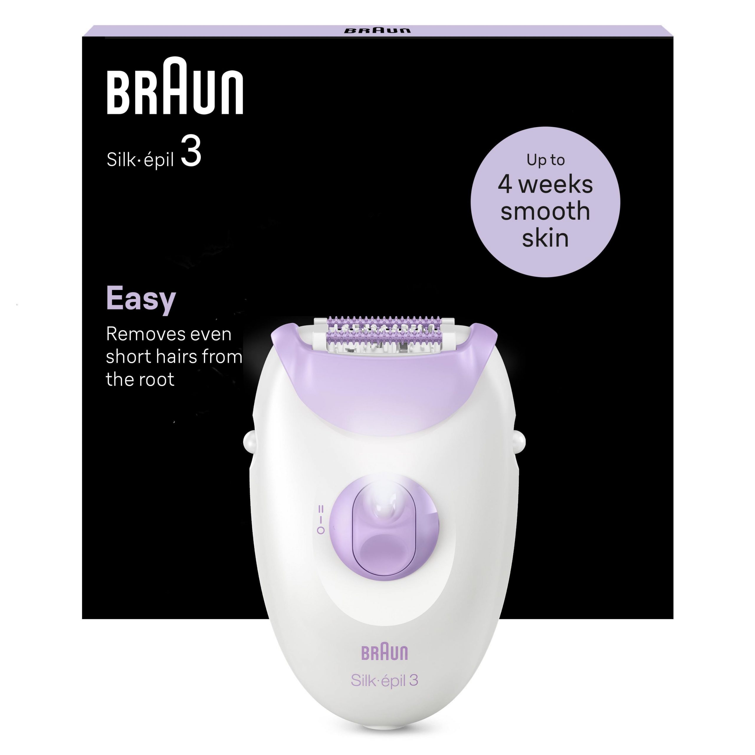Braun Silk epil 3 SE3000 Bianco Viola Epilatore a Filo 2 Velocita - immagine 3