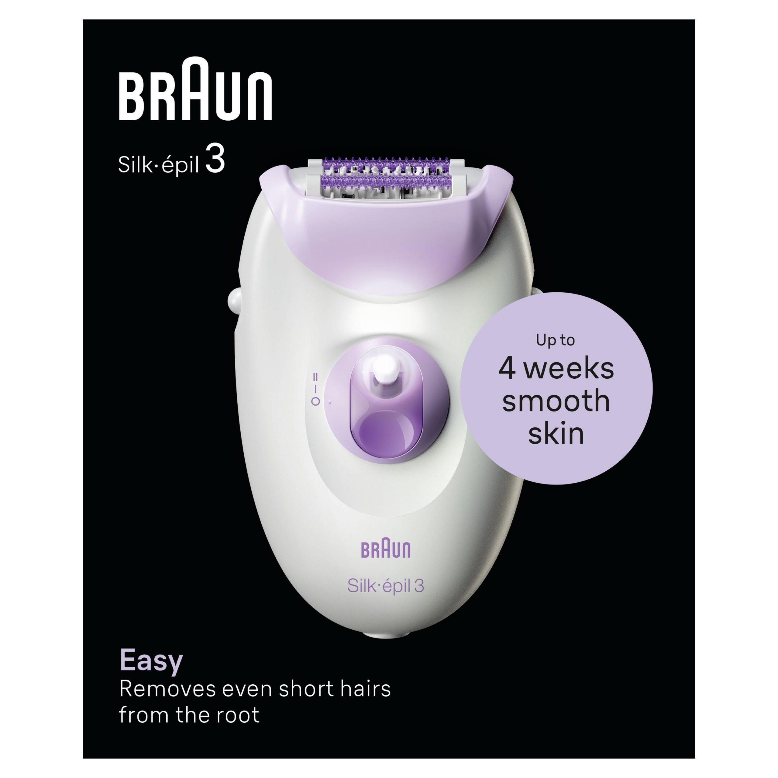 Braun Silk epil 3 SE3000 Bianco Viola Epilatore a Filo 2 Velocita - immagine 4