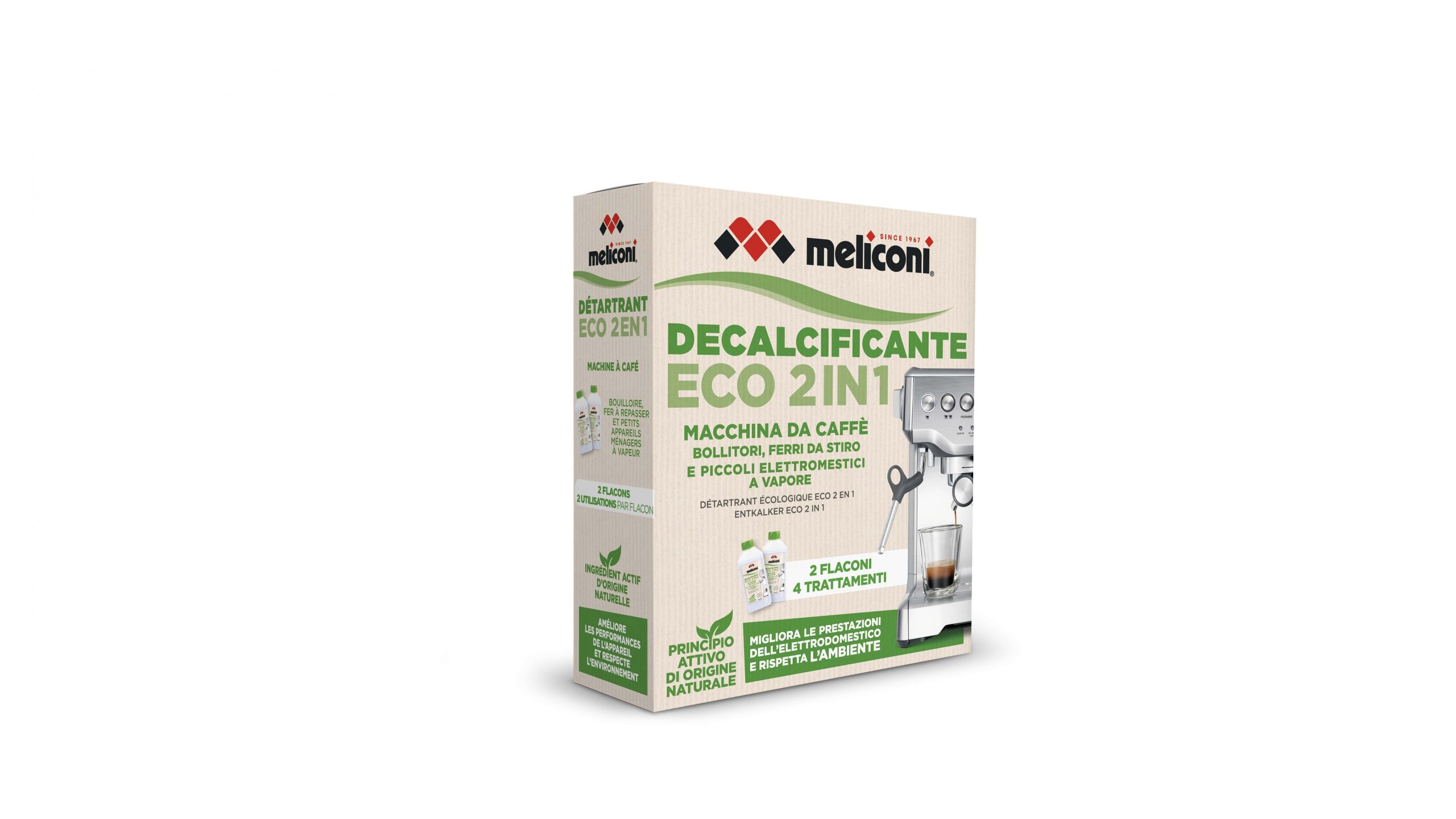 Meliconi Eco 2in1 Decalcificante Macchina da Caffe 2 Confezioni da 250ML - immagine 2