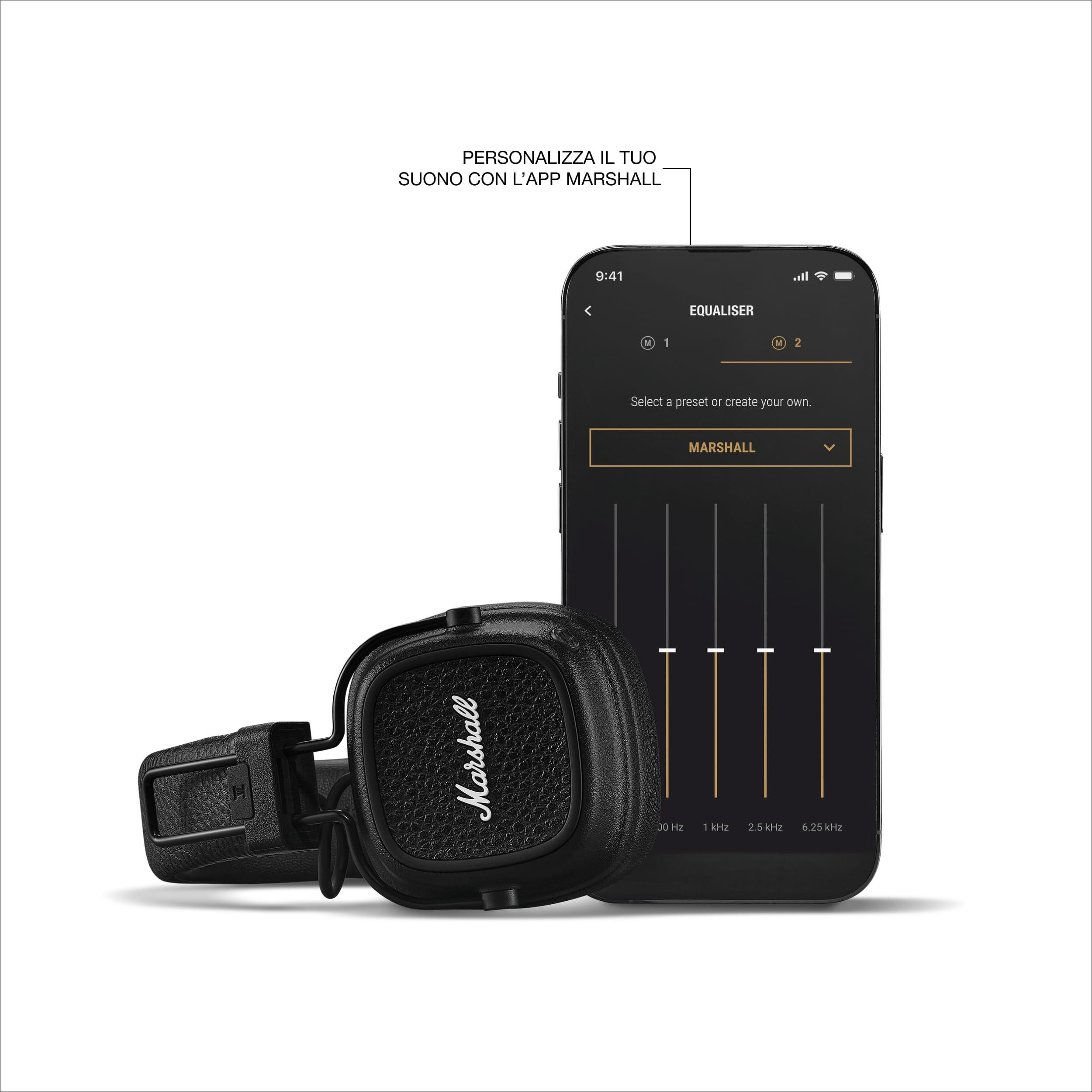 Marshall Major V Black Cuffie Wireless Bluetooth - immagine 5