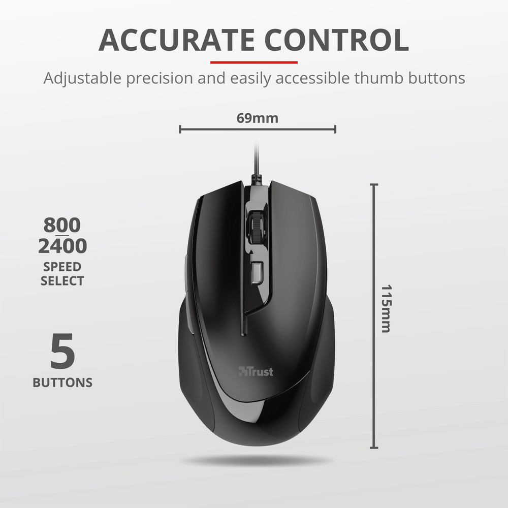 Trust Voca Mouse con Filo Comfort - immagine 5