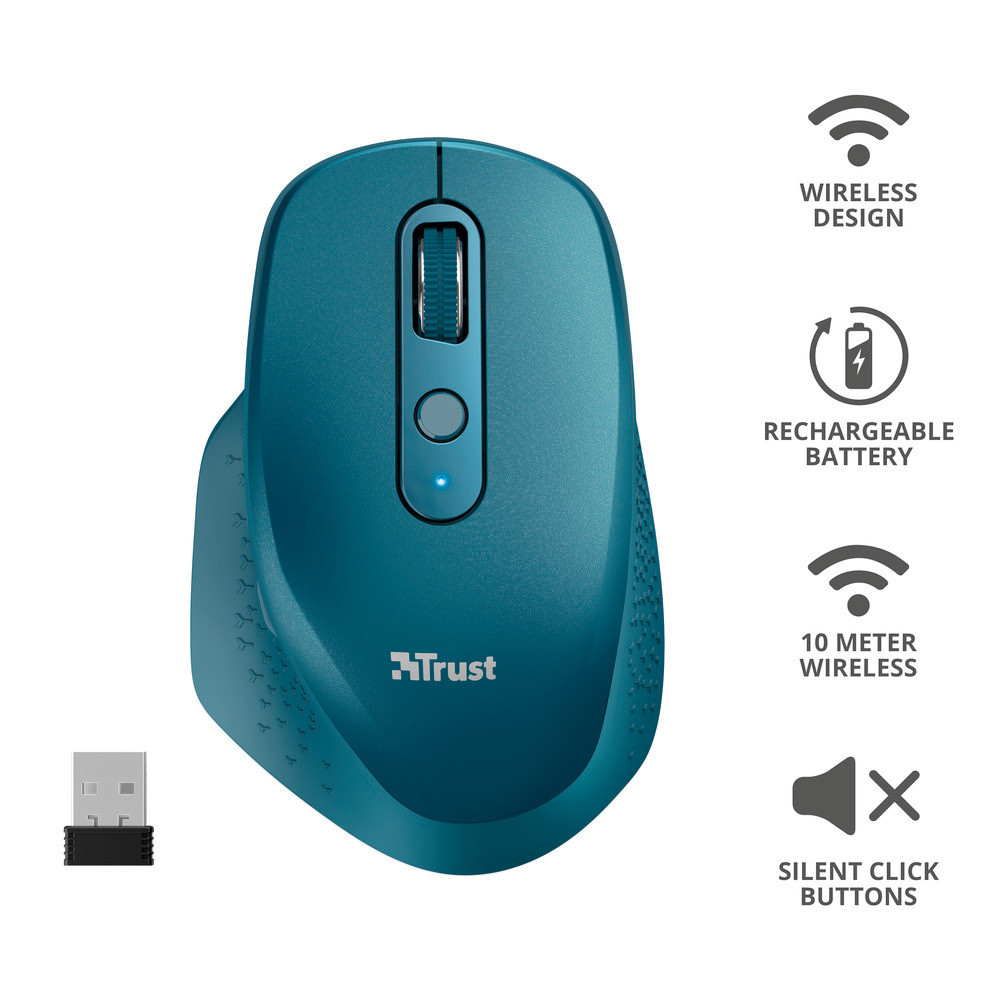 Trust Ozaa Blue Mouse Wireless Ricaricabile - immagine 2