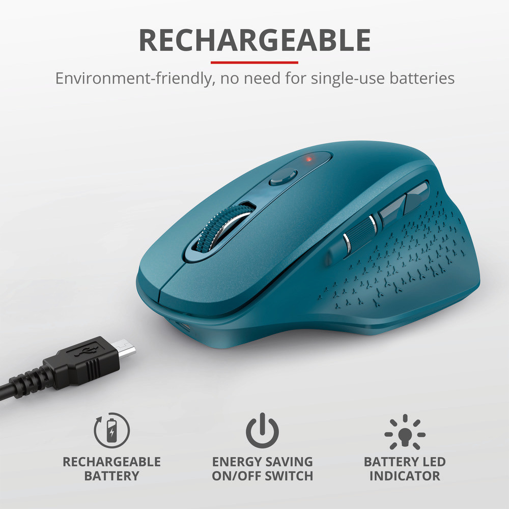 Trust Ozaa Blue Mouse Wireless Ricaricabile - immagine 3
