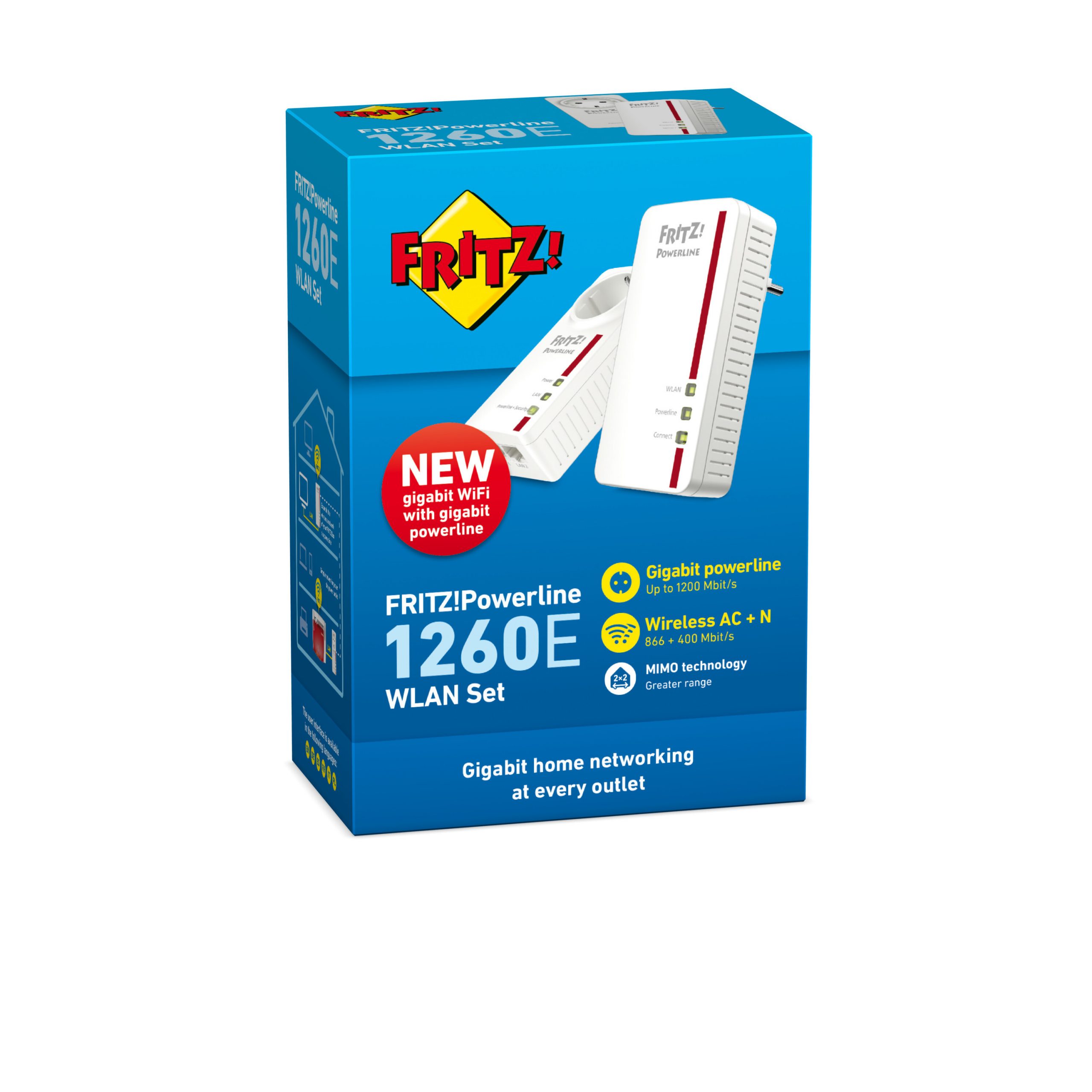 Fritz 1260E Powerline Extender WLAN 1.200 Mbit-s - immagine 4