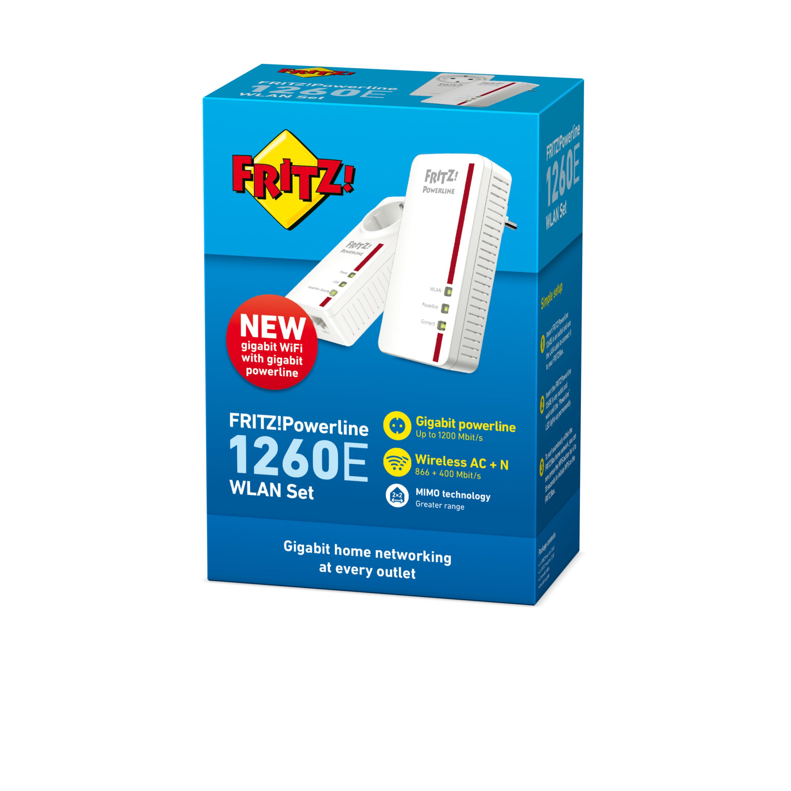 Fritz 1260E Powerline Extender WLAN 1.200 Mbit-s - immagine 5