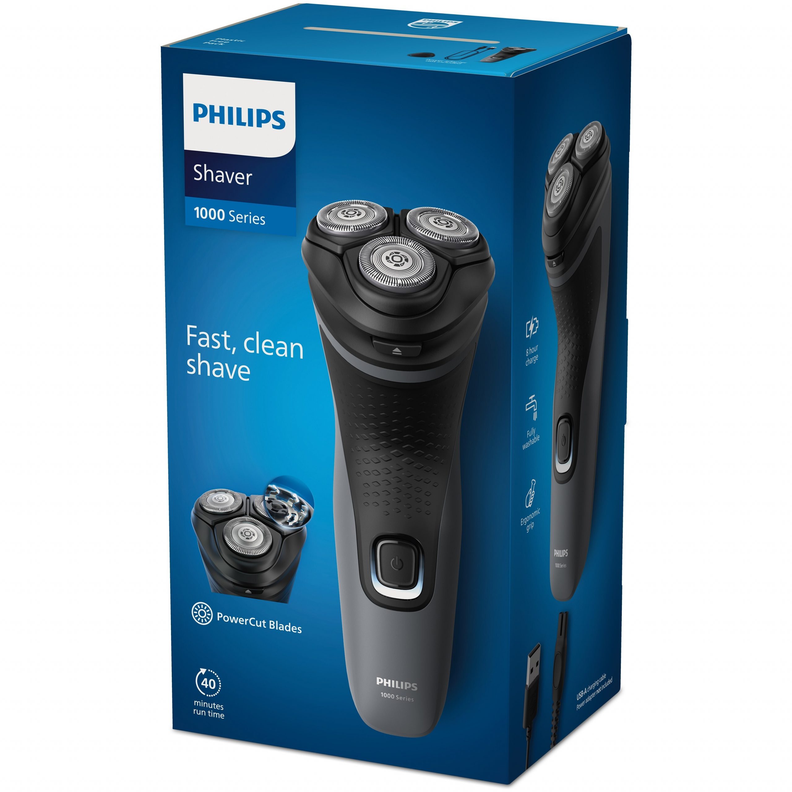 Philips S1142 Rasoio Grigio Ricaricabile Lame Powercut Autonomia 40M - immagine 3