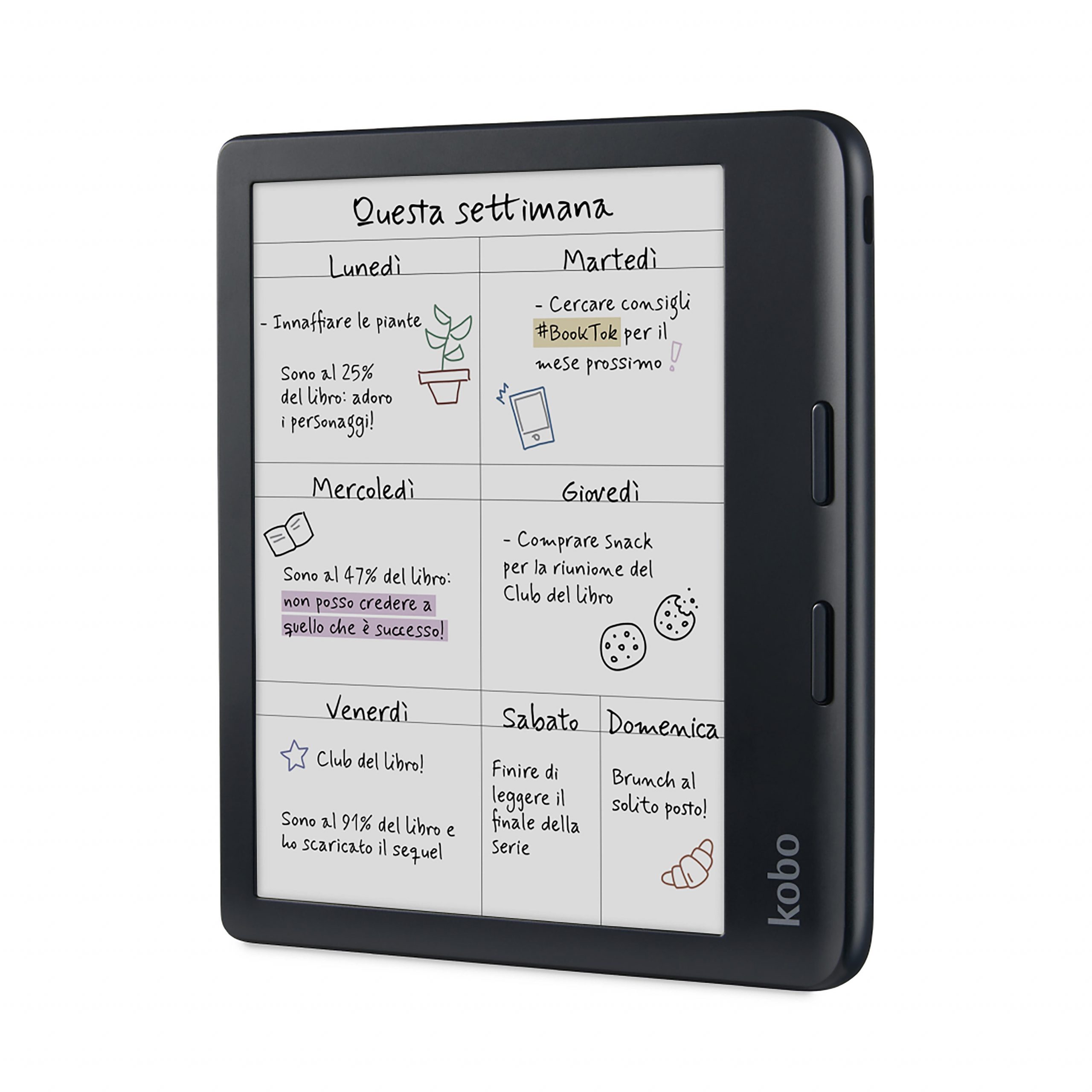 Kobo Libra Colour Black Ebook 7 Pollici con Schermo a Colori Supporto Audiolibri - immagine 2