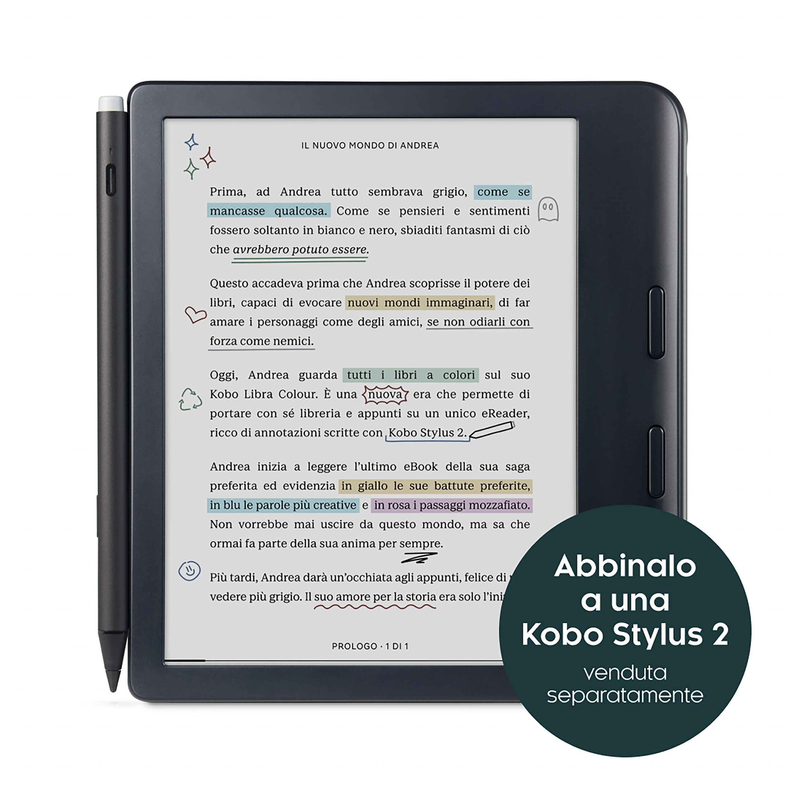 Kobo Libra Colour Black Ebook 7 Pollici con Schermo a Colori Supporto Audiolibri - immagine 5