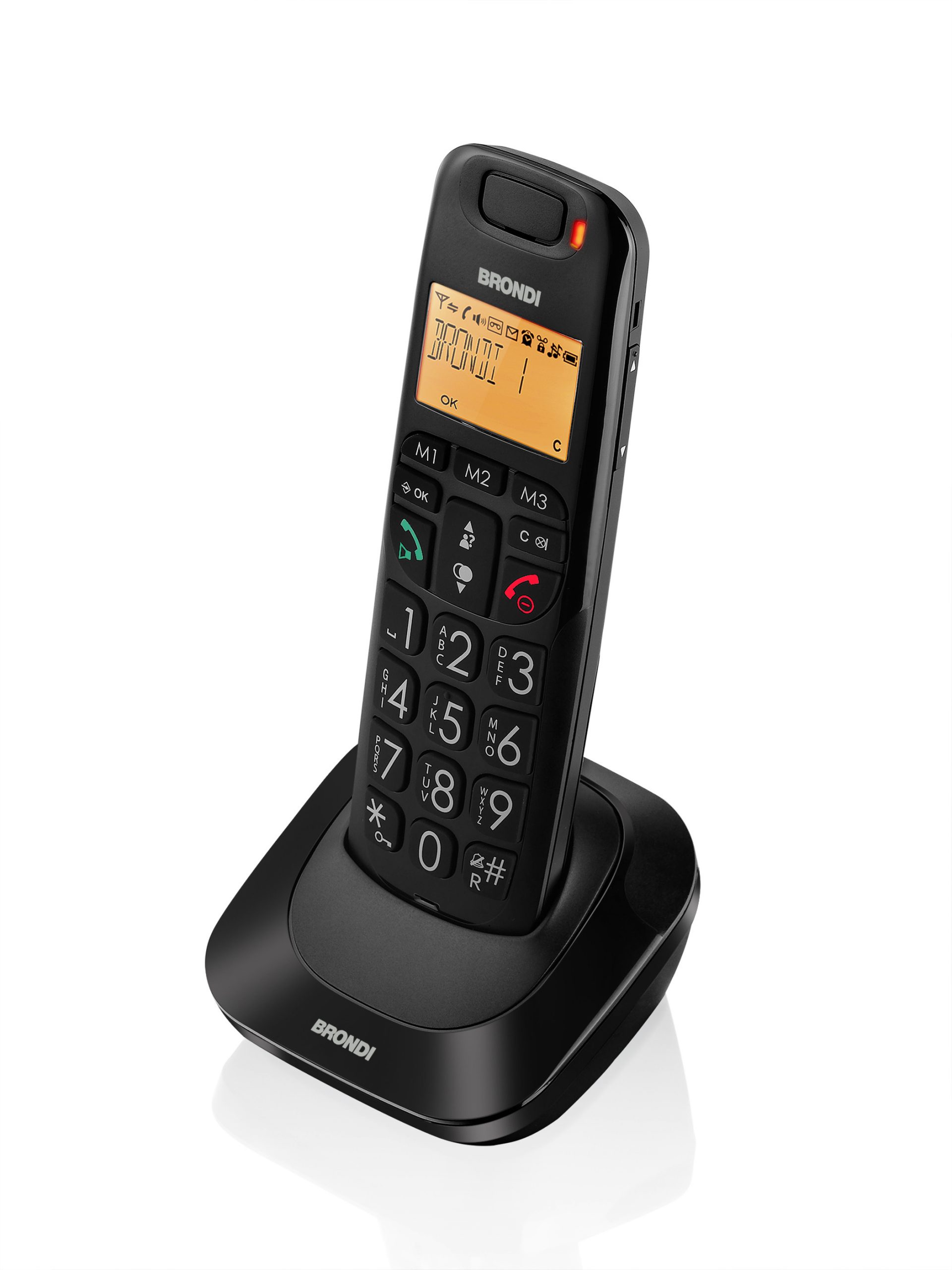 Brondi Bravo Bright Nero Cordless ECO DECT con Vivavoce e Memoria 20 Numeri - immagine 2