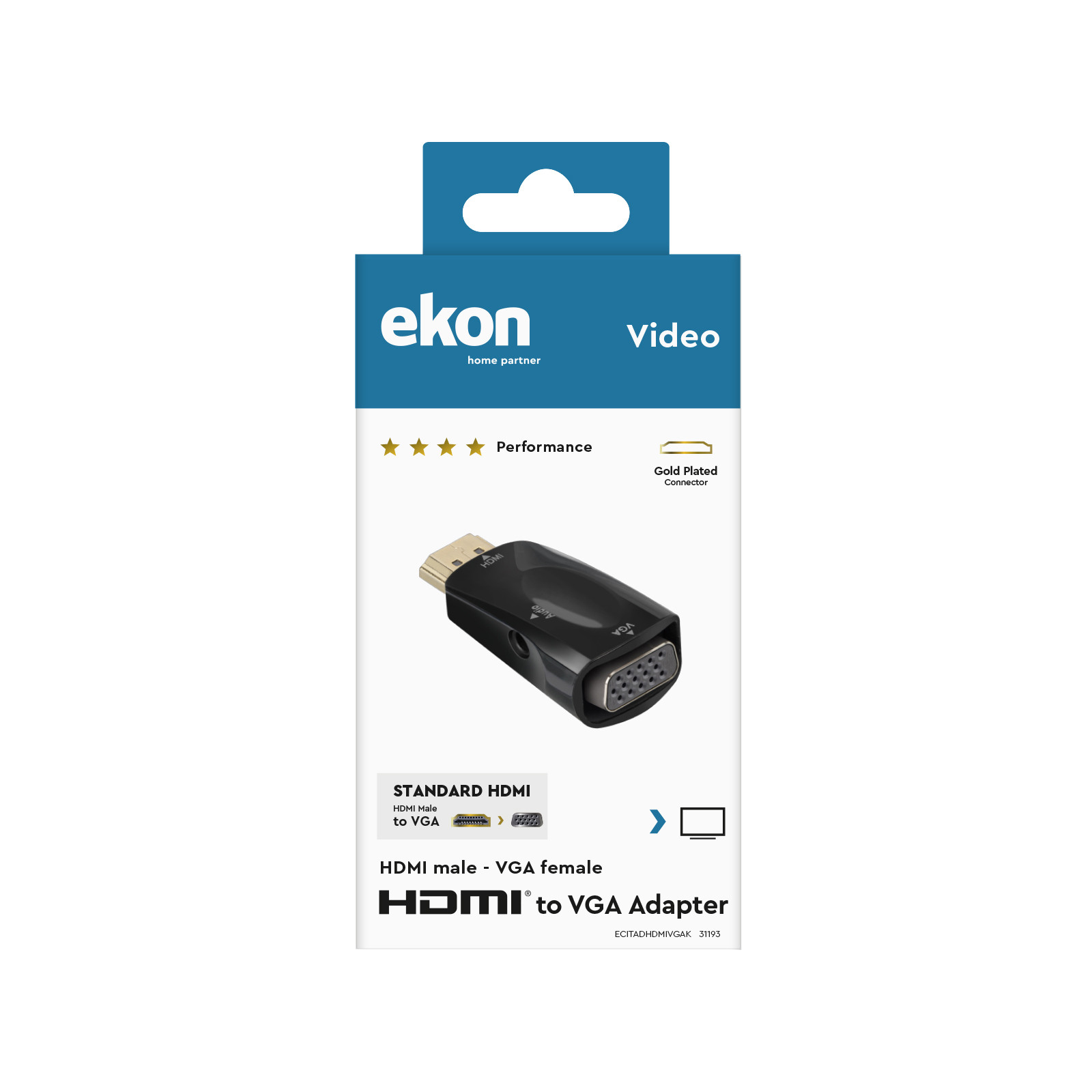 Ekon ECITADHDMIVGAK Adattatore HDMI a VGA con Jack 35MM - immagine 3
