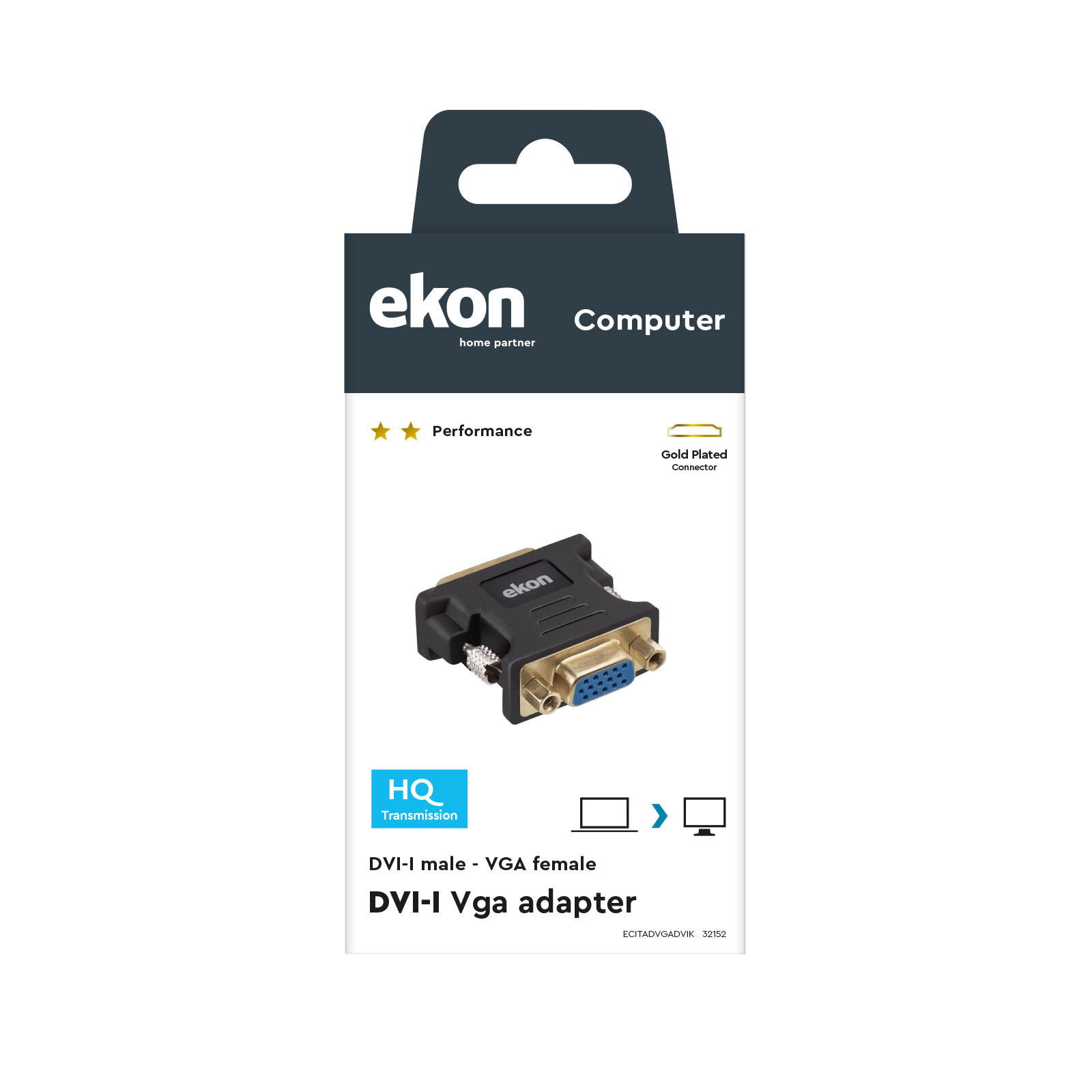 Ekon ECITADVGADVIK Adattatore DVI a VGA - immagine 2