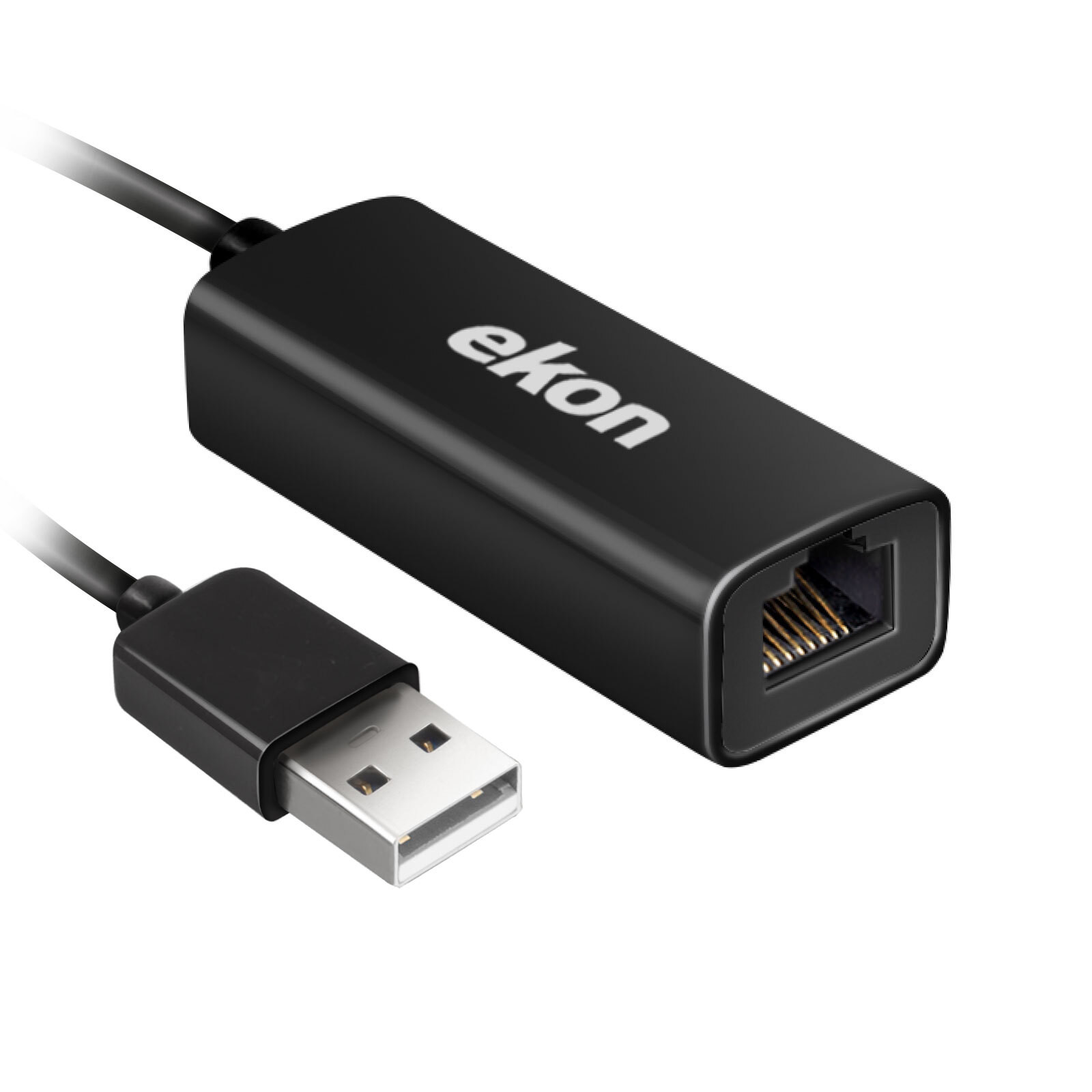 Ekon ECITUSBLANK Nero Adattatore USB a LAN RJ45 - immagine 2