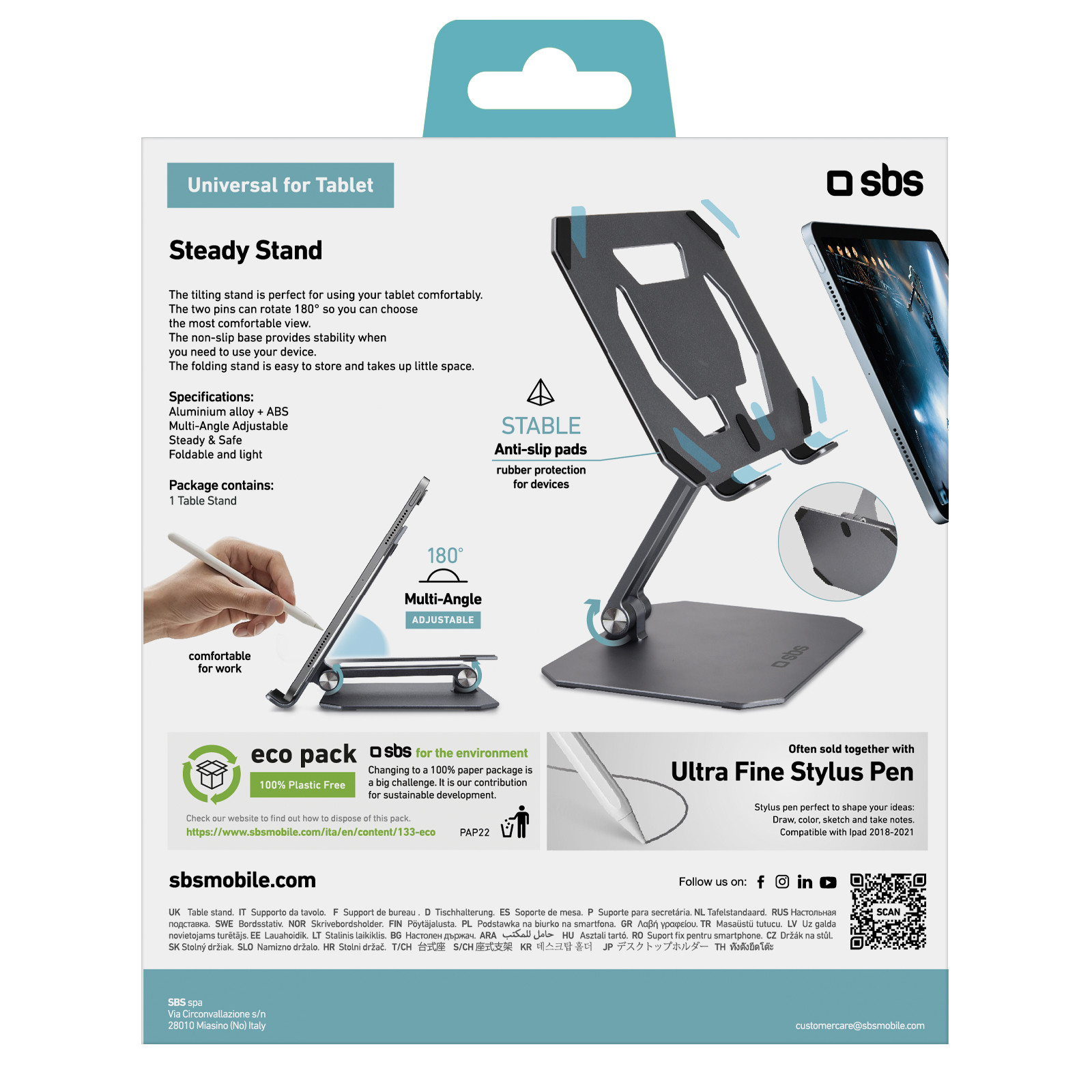 SBS TASTANDALLUM Supporto per Scrivania per Tablet Inclinabile - immagine 5