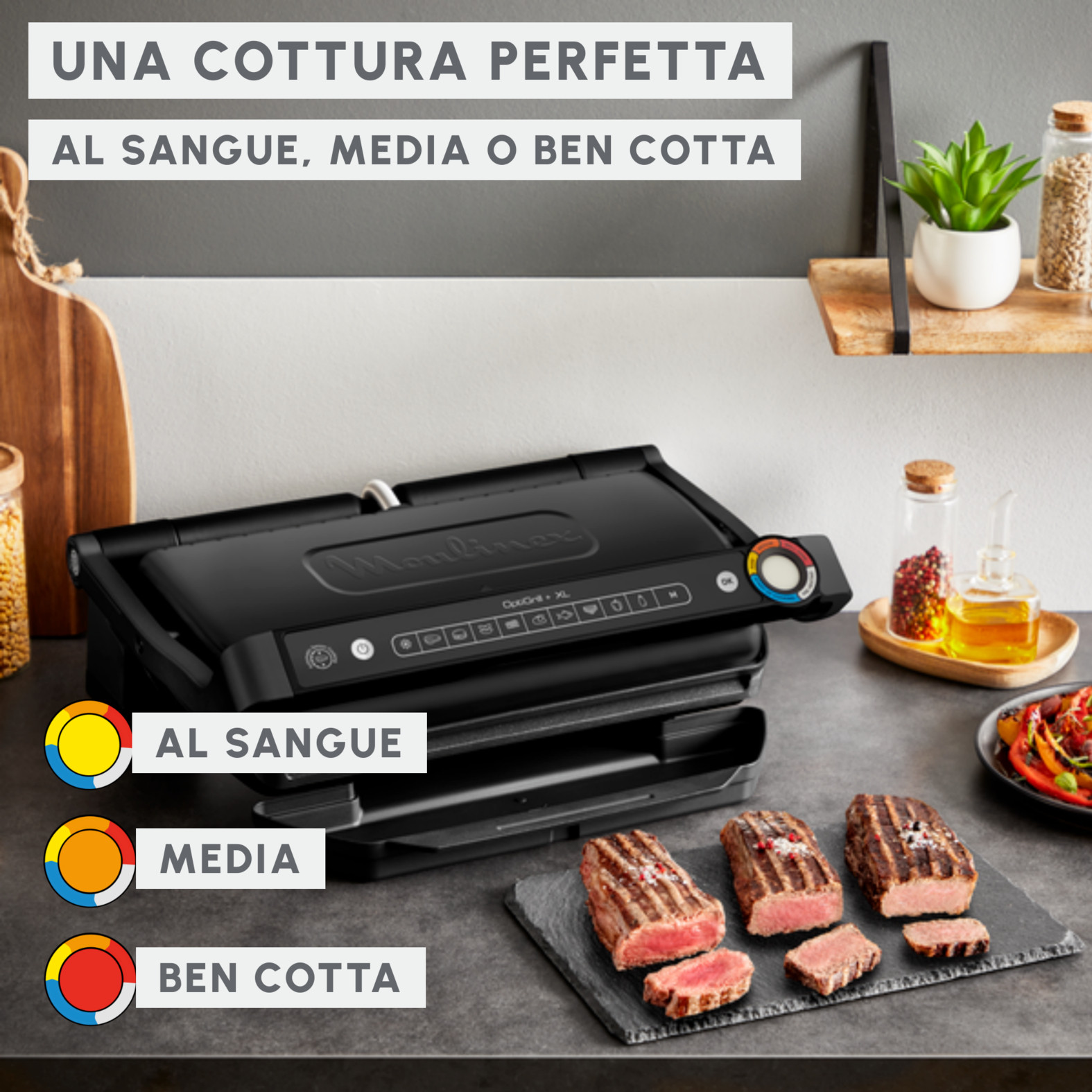 Moulinex GI727810 Optigrill Plus XL Black Bistecchiera 2000W - immagine 3
