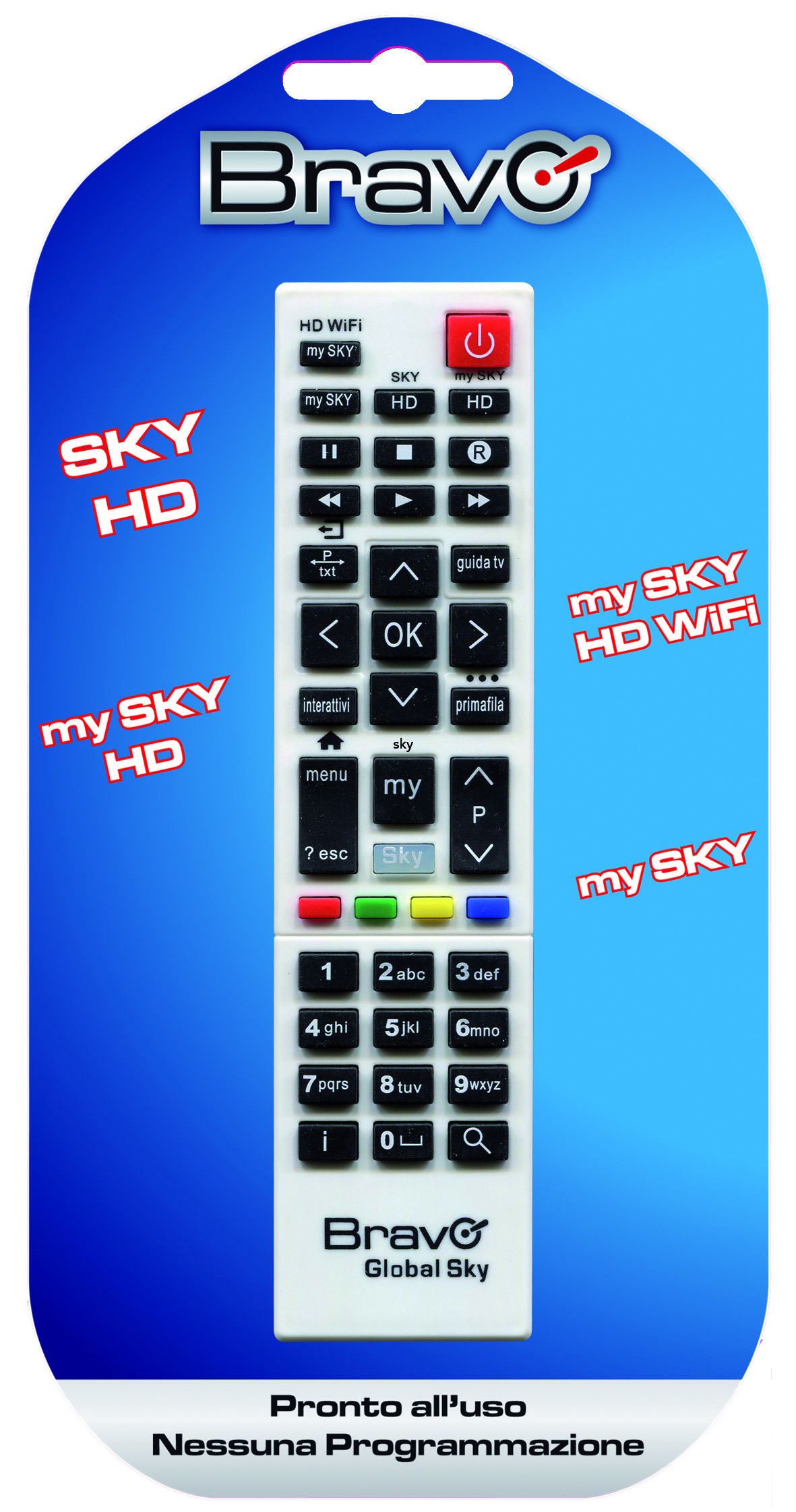 Bravo Global Sky Telecomando Pre-Programmato per Tutti i Tipi di Decoder Sky - immagine 2