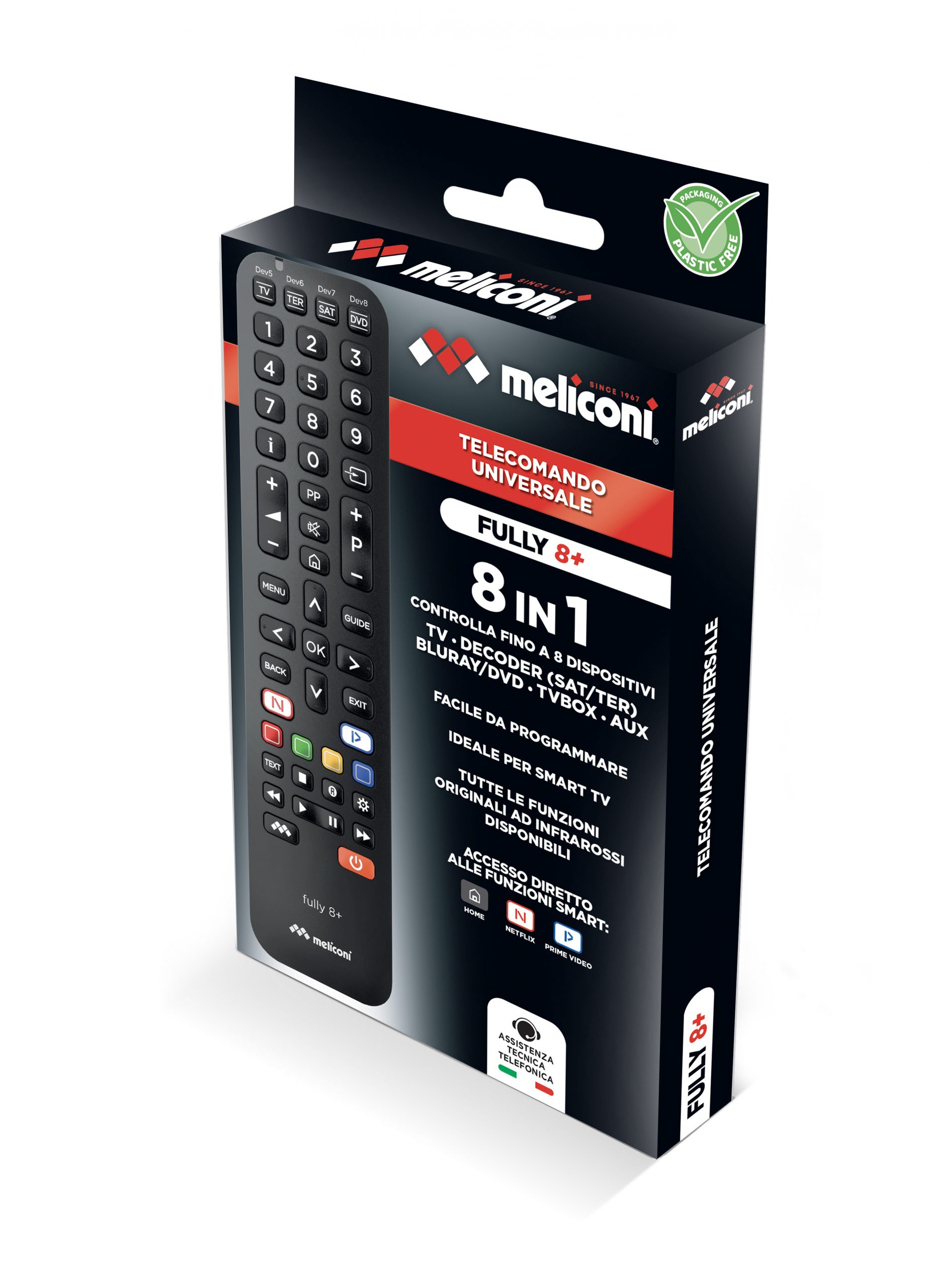 Meliconi Fully 8 Plus Telecomando Universale 8in1 Per Tv-decoder-sky E Lettori - immagine 2