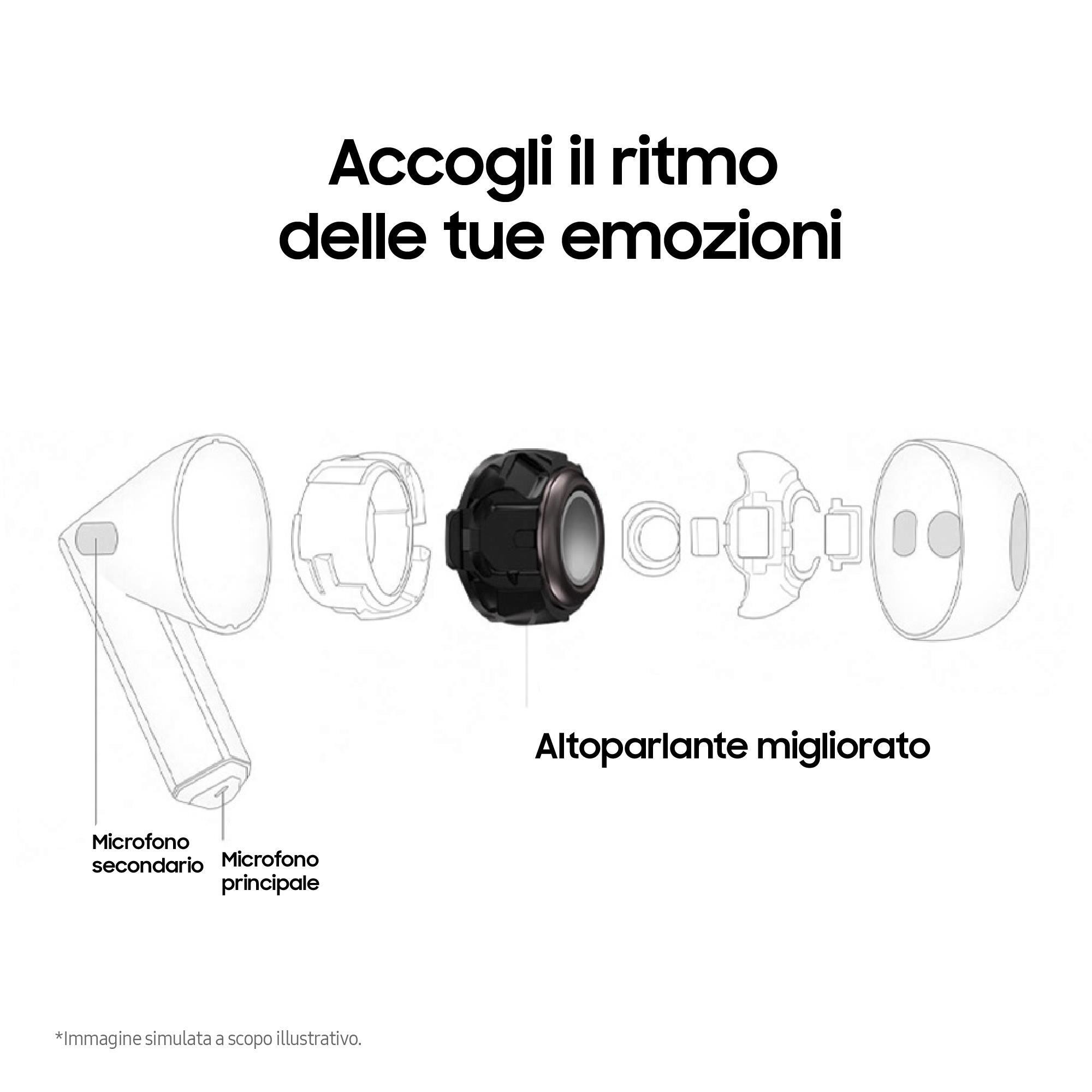 Samsung SMR530NZAAITV Silver Galaxy Buds 3 Cuffie Auricalari Bluetooth con AI - immagine 4