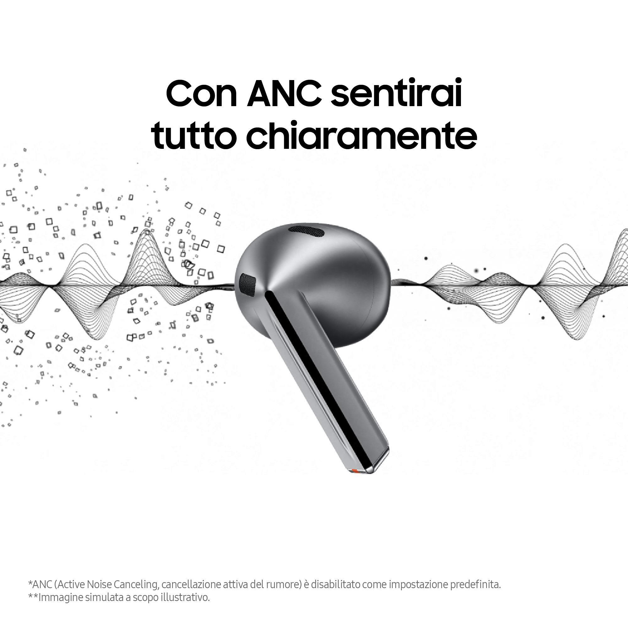 Samsung SMR530NZAAITV Silver Galaxy Buds 3 Cuffie Auricalari Bluetooth con AI - immagine 5