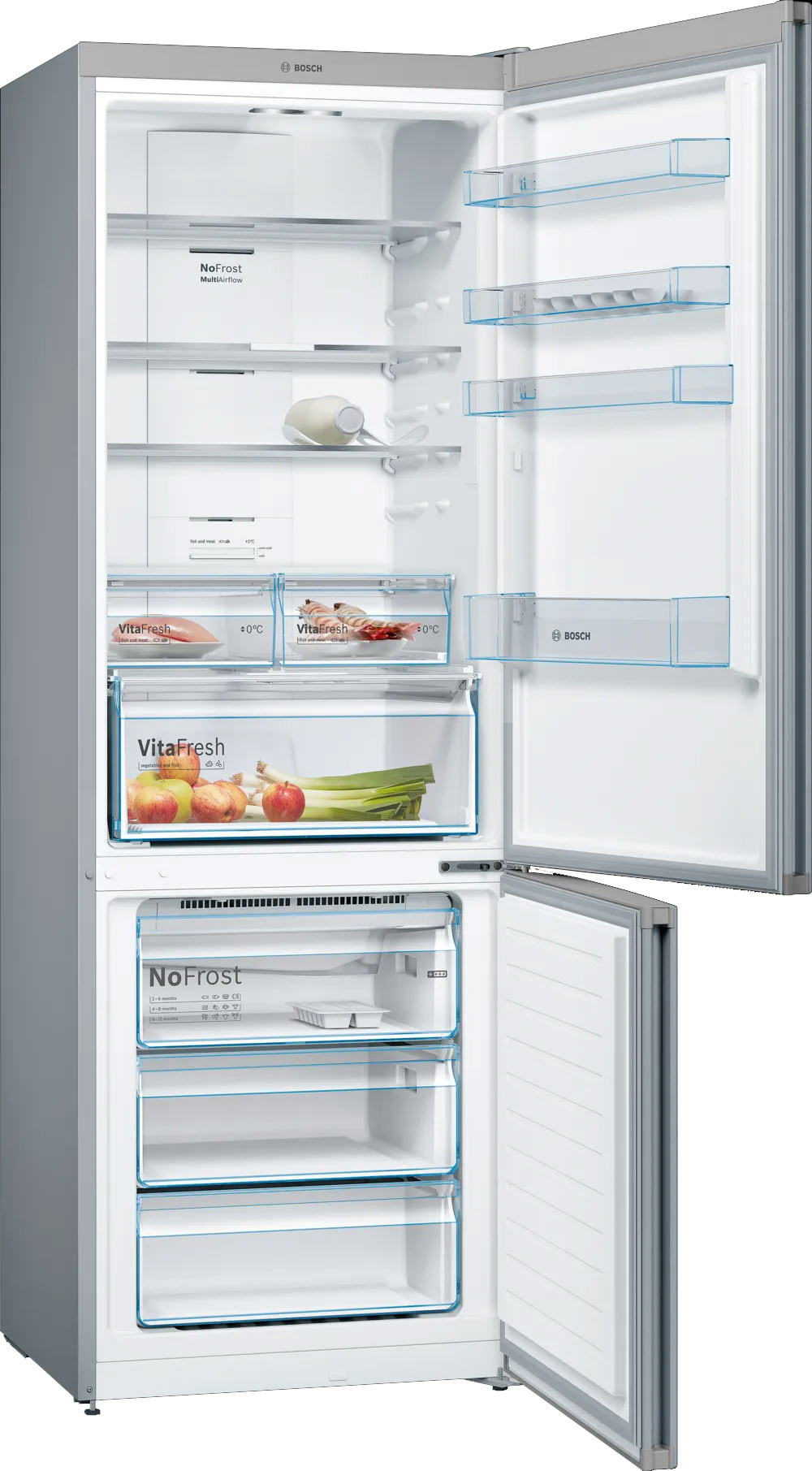 Bosch KGN493LDC Inox Frigorifero Combinato Libera Installazione 438 LT Nofrost - immagine 2