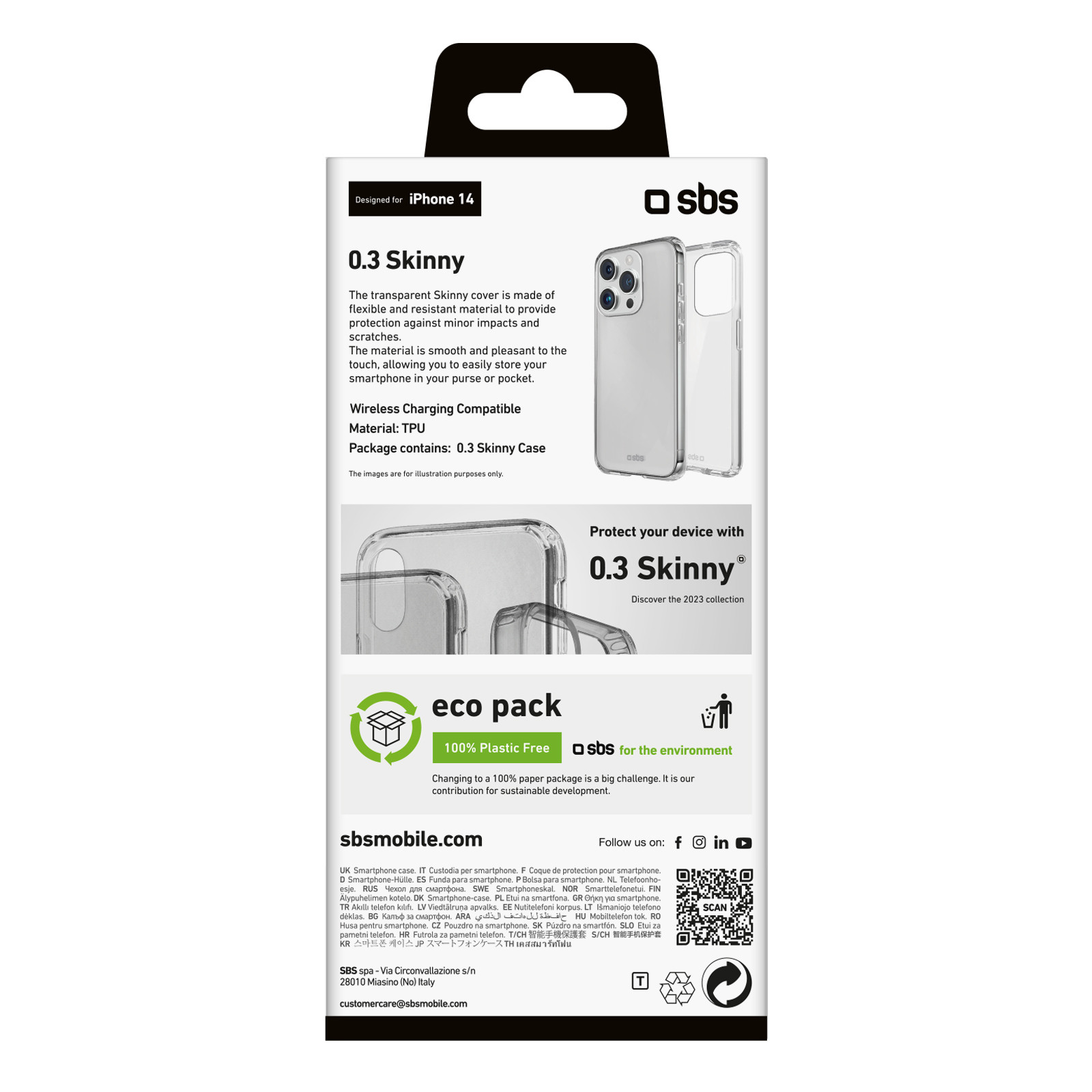 SBS TESKINIP1561PT Cover Skinny Clear per iPhone 15 Pro - immagine 4