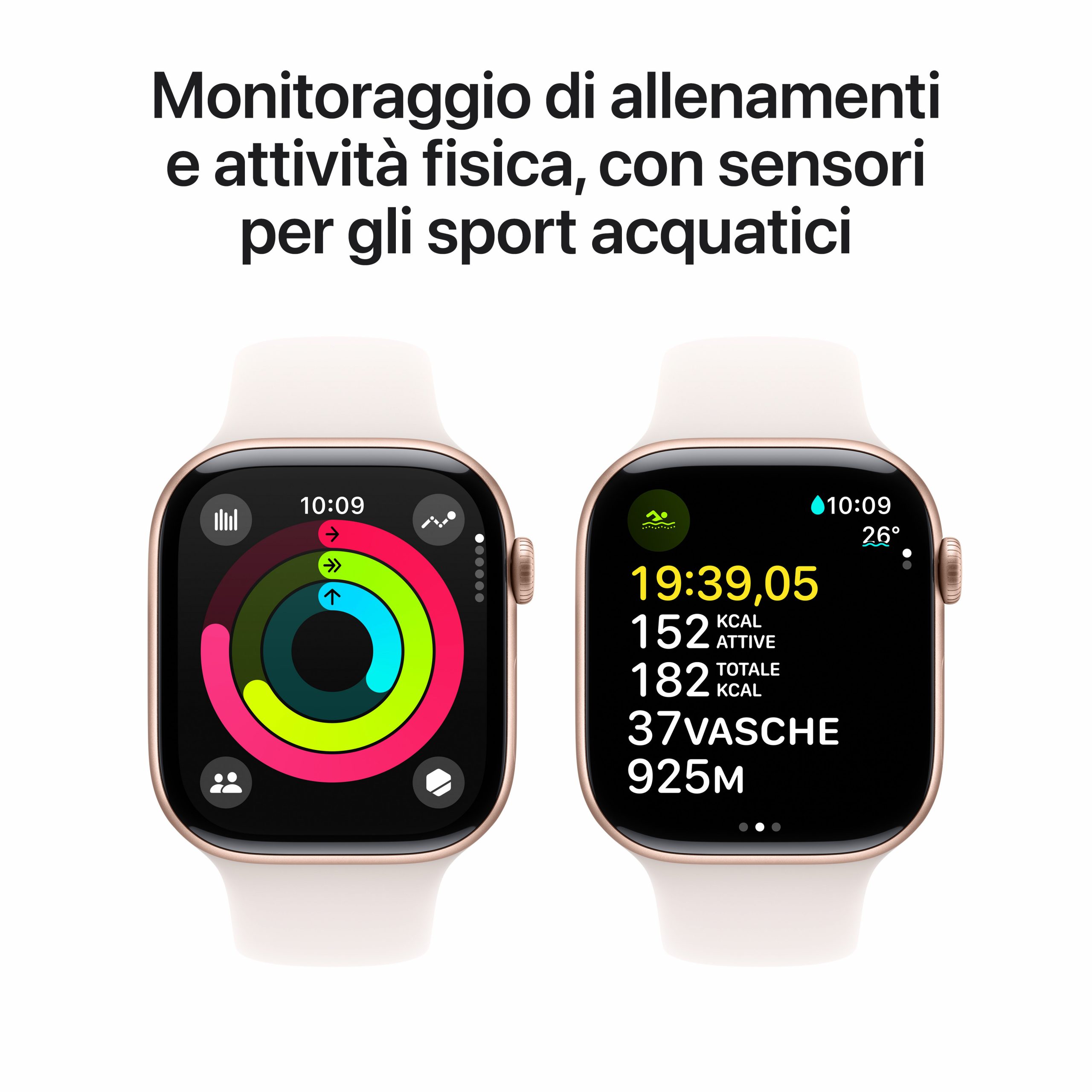Apple MWWU3QLA Apple Watch 10 Alluminio Rose Gold Smartwatch 46MM GPS Sportband - immagine 4
