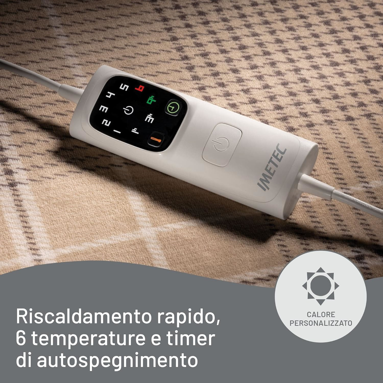 Imetec CaldoPlaid Adapto Elegance 16936 Plaid Riscaldabile 180x140CM 6 Temp. - immagine 3