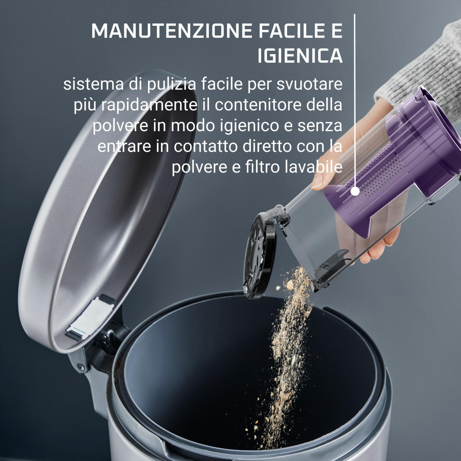 Rowenta X-Pert 7.60 Blu RH6A35 Scopa Ricaricabile Senza Sacco 2in1 0.44lt 18v - immagine 6