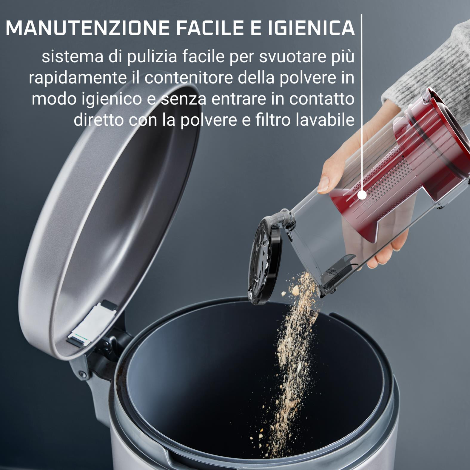 Rowenta X-Pert 7.60 Red RH6A71 Scopa Ricaricabile Senza Sacco 2in1 0.44lt 18v - immagine 5