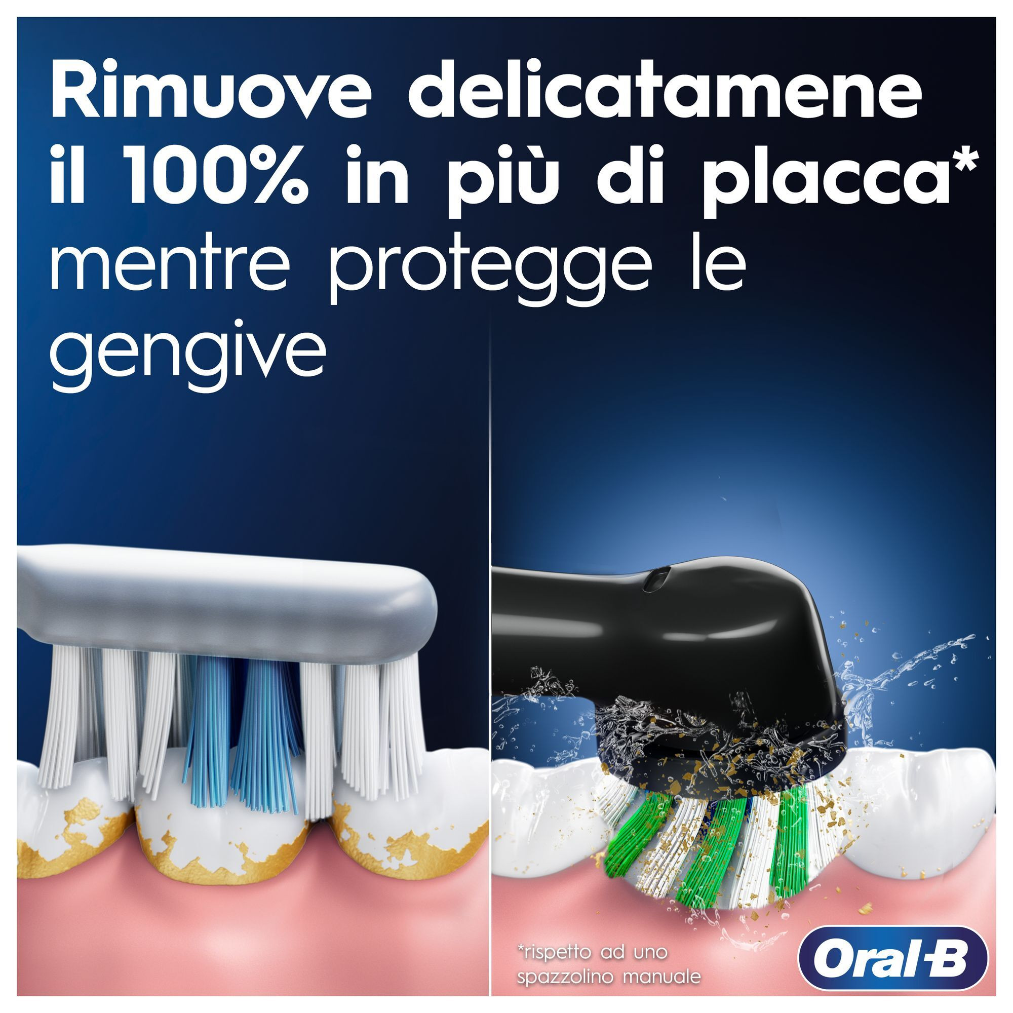 Oral-B Pro1 Duo BLACKBLU Spazzolino Elettrico 3D Duopack 1 Nero e 1 Azzurro - immagine 2