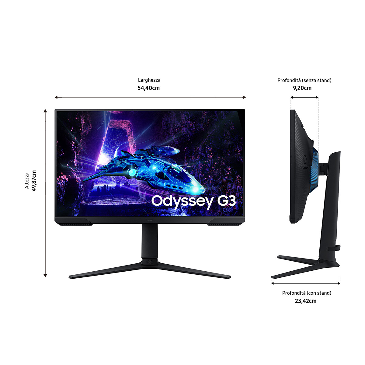 Samsung Odyssey G3 LS24DG300EUXEN Gaming Monitor 24 Pollici FHD 180hz - immagine 2