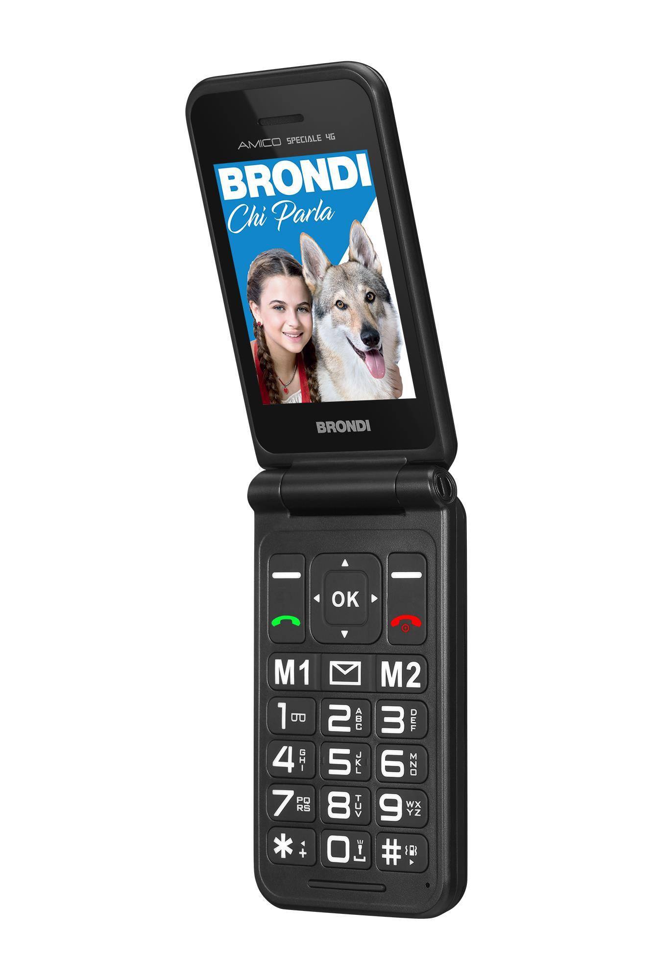 Brondi Amico Speciale 4G Black Metal Telefono Cellulare a Conchiglia Dual Sim - immagine 2