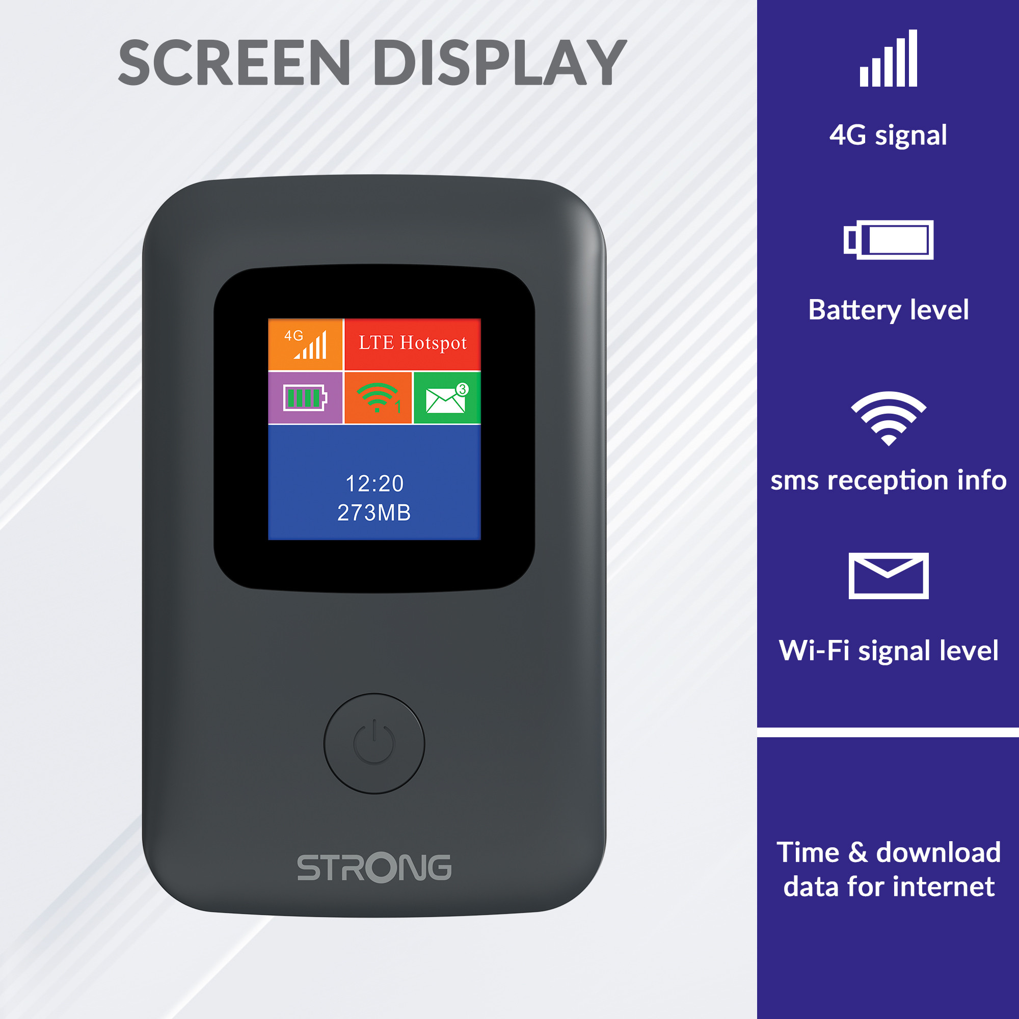 Strong 4GMIFI150D Hotspot Portatile 4G 150 Mbit-s Con Display - immagine 3