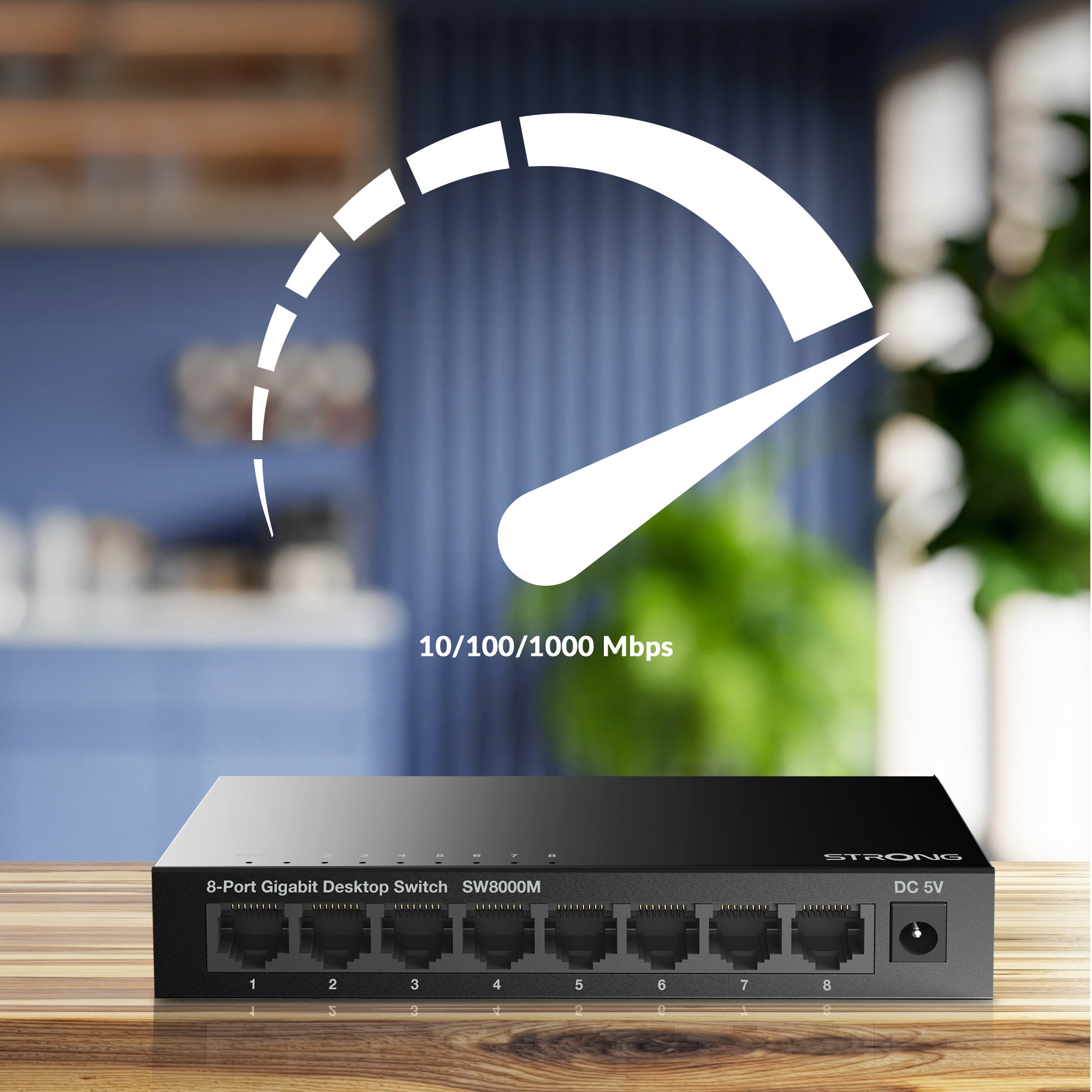 Strong SW8000M Switch 8 Porte 10-100-1000 Mbps Gigabit Corpo in Metallo - immagine 4