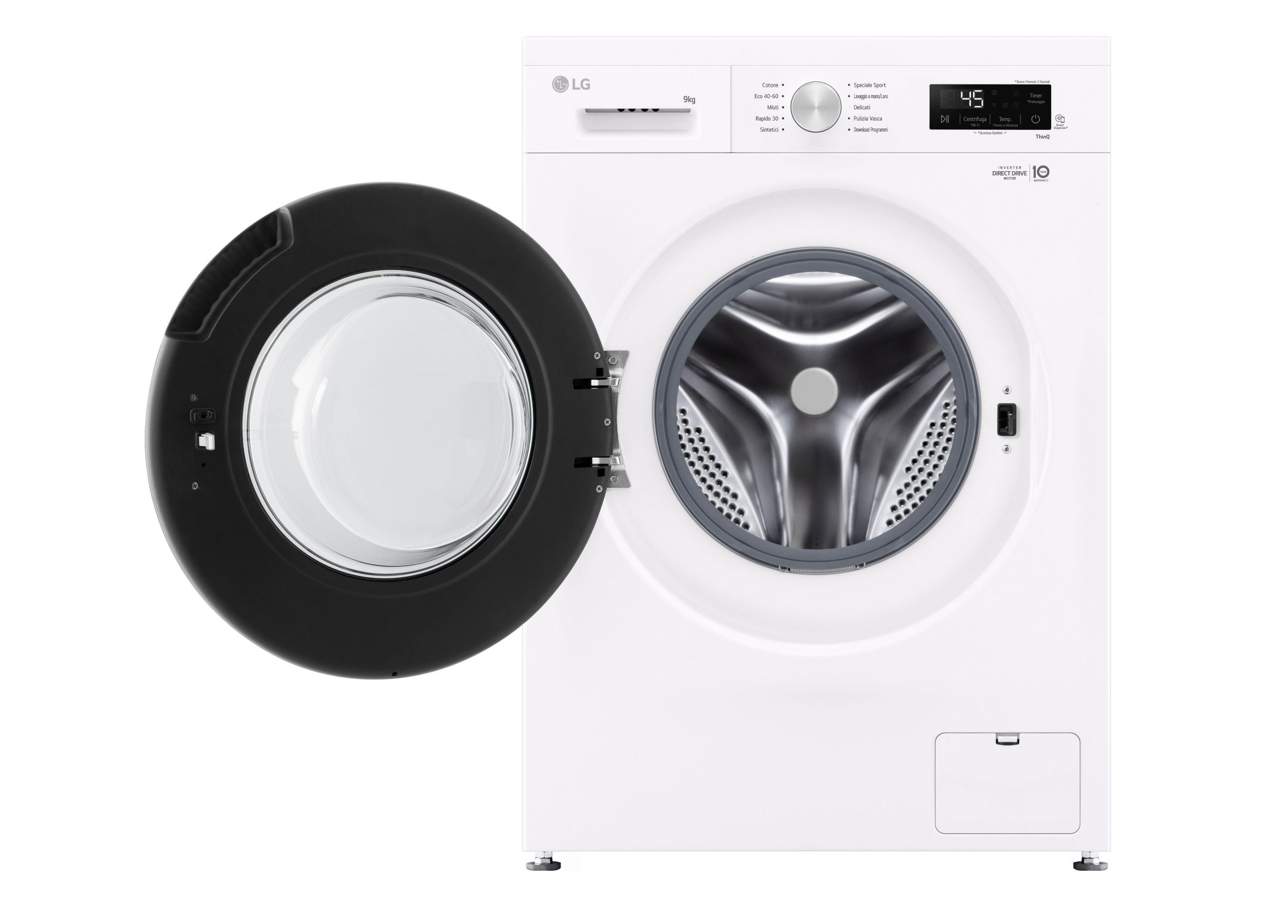 LG F4NX1009NWB Lavatrice Carica Frontale 9KG 1400 Giri Wi-Fi - immagine 2