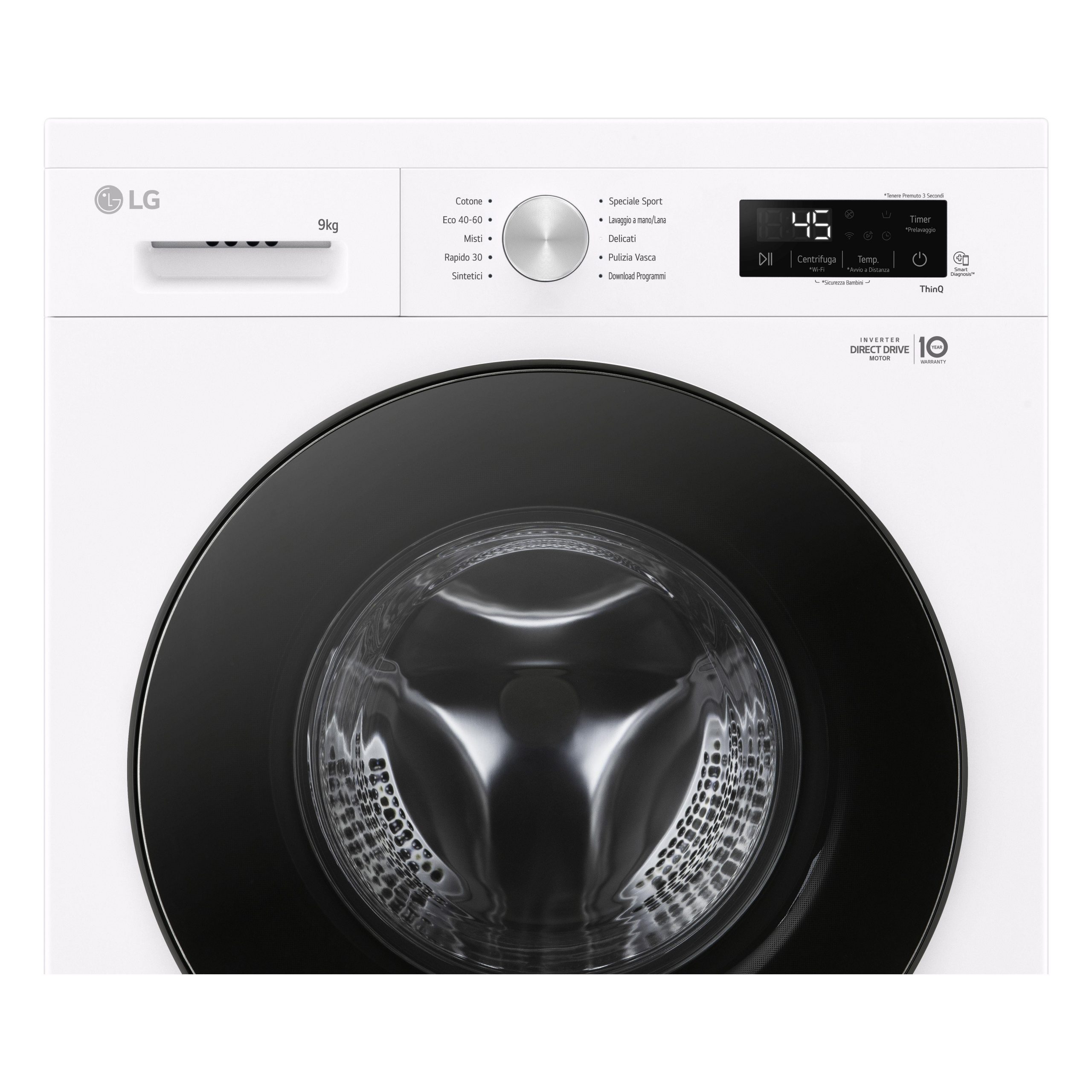 LG F4NX1009NWB Lavatrice Carica Frontale 9KG 1400 Giri Wi-Fi - immagine 3