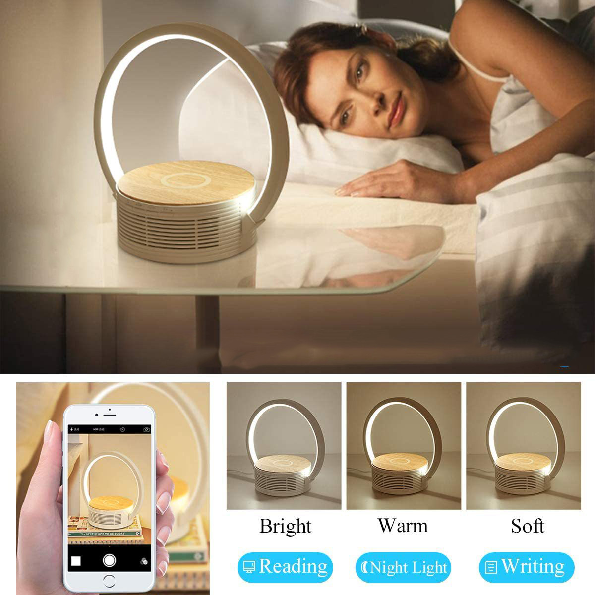 Majestic LL506BTWI Lampada da Tavolo con Speaker e Base di Ricarica - immagine 4