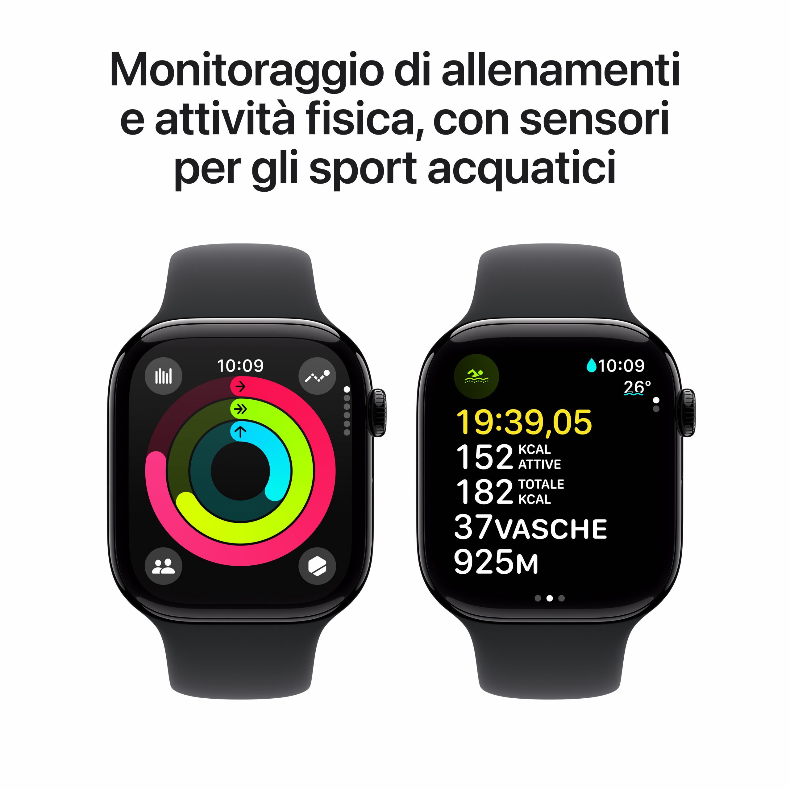Apple MWWP3QLA Apple Watch 10 Alluminio Jet Black Smartwatch 46MM GPS Sportband - immagine 4