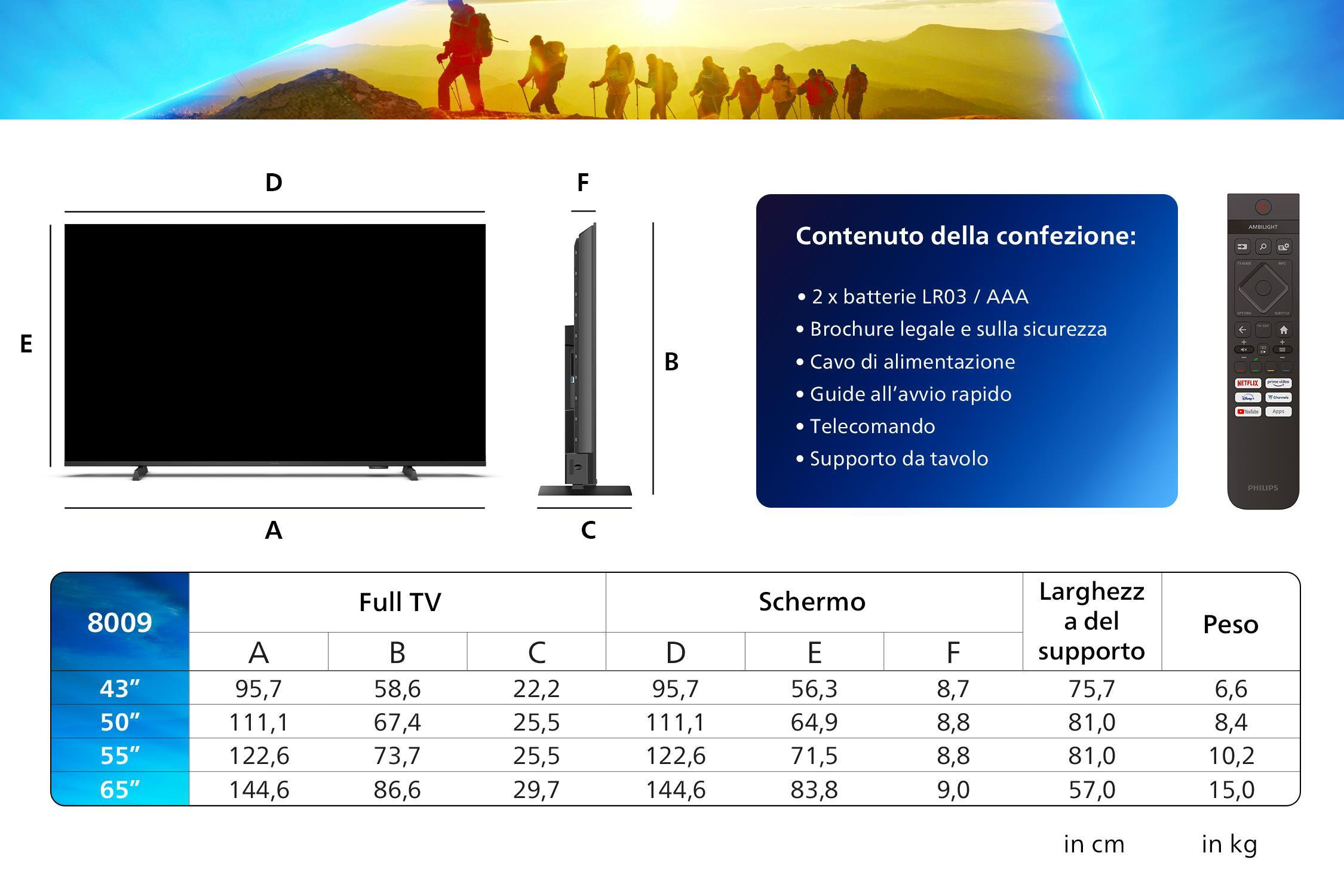 Philips 55PUS8009 Smart TV LED 55 Pollici UHD 4K Ambilight Titan TV - immagine 3