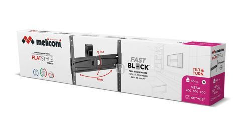Meliconi Flatstyle FTR400 Supporto TV a Muro da 40 a 65 Pollici Portata 45KG - immagine 2