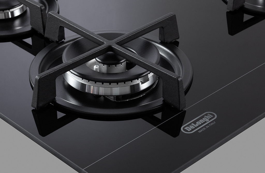 De Longhi NSL460NCM Vetro Nero Piano Cottura Gas 60CM 4 Fuochi con Griglie Ghisa - immagine 4